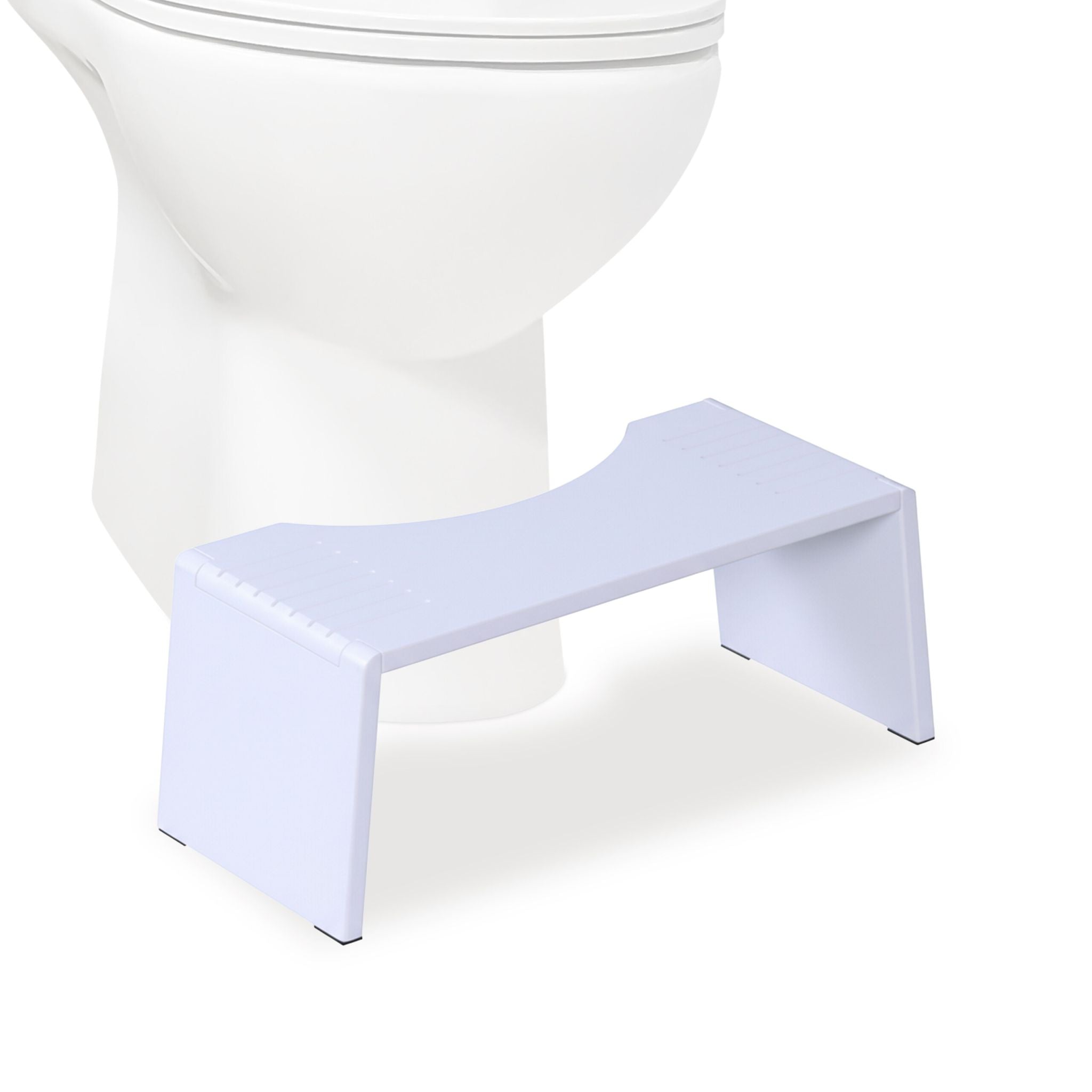 Klappbarer Toilettenhocker Bambus Weiss von Relaxdays