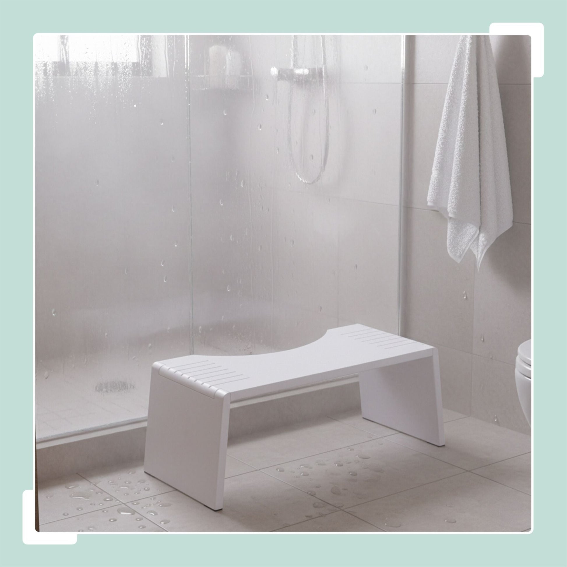 Klappbarer Toilettenhocker Bambus Weiss von Relaxdays