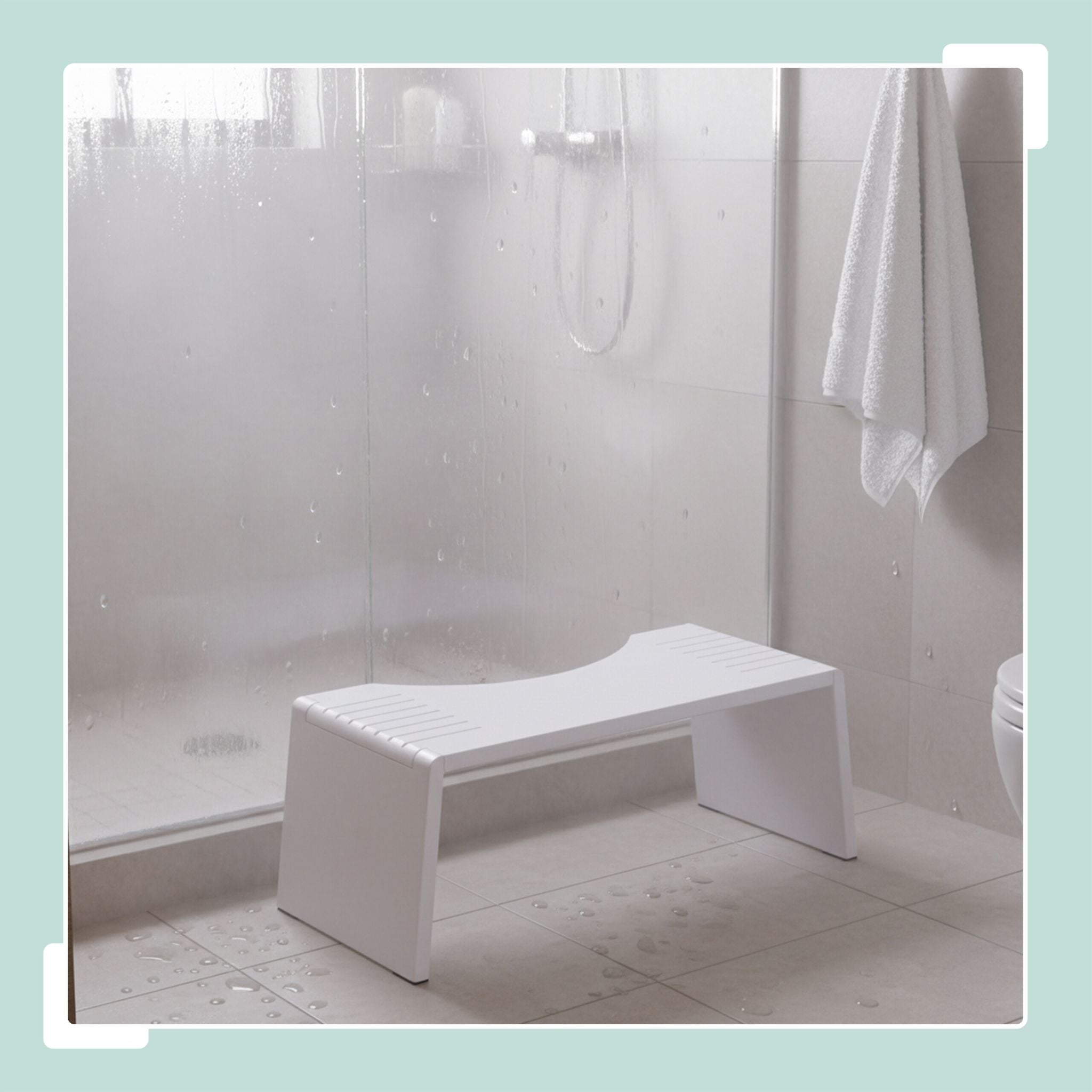 Klappbarer Toilettenhocker Bambus Weiss von Relaxdays