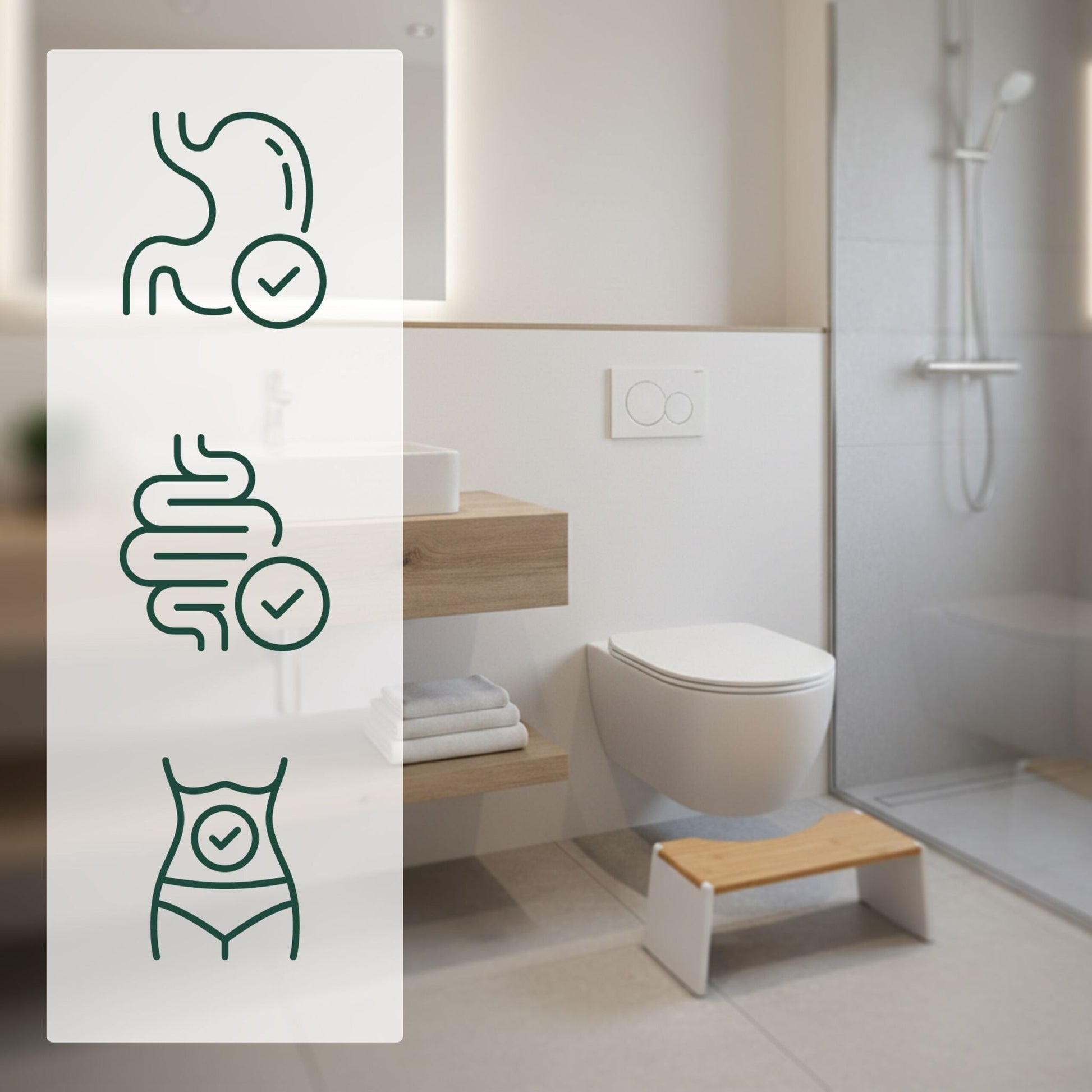 Klappbarer Toilettenhocker Bambus Weiss-Hellbraun von Relaxdays