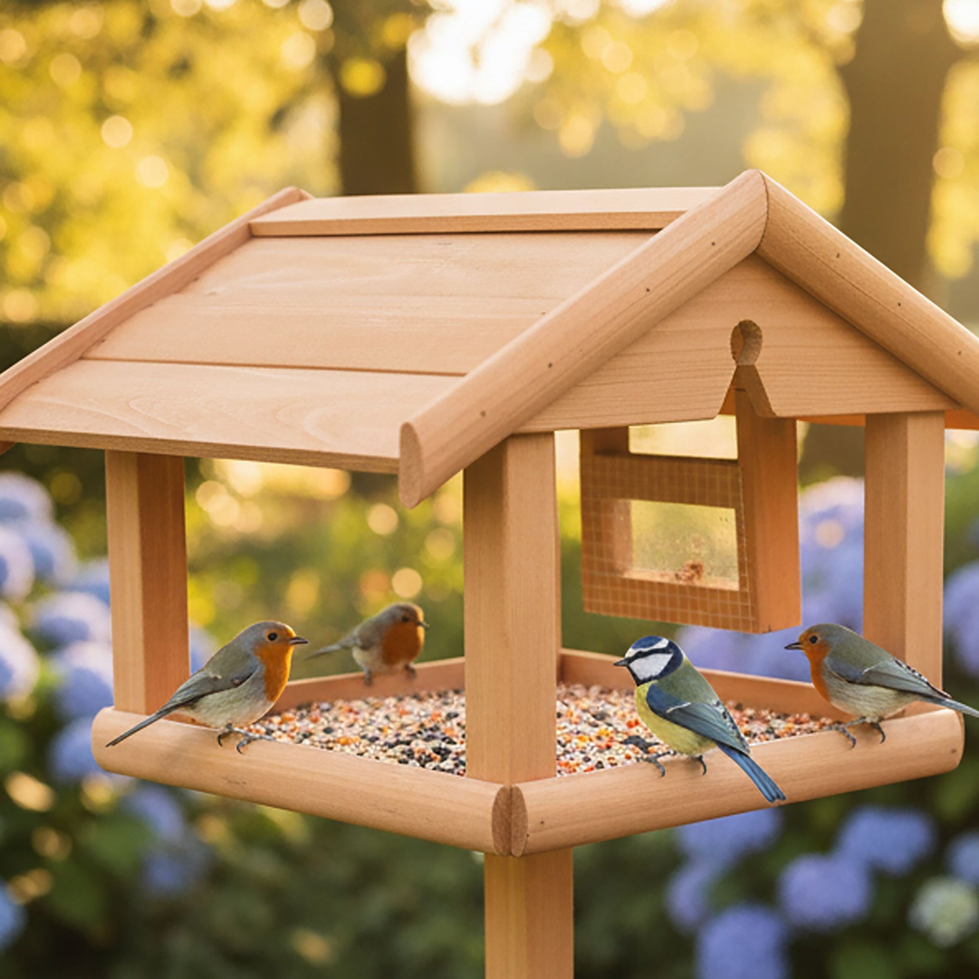 Vogelfutterhaus mit Ständer Orange von Relaxdays