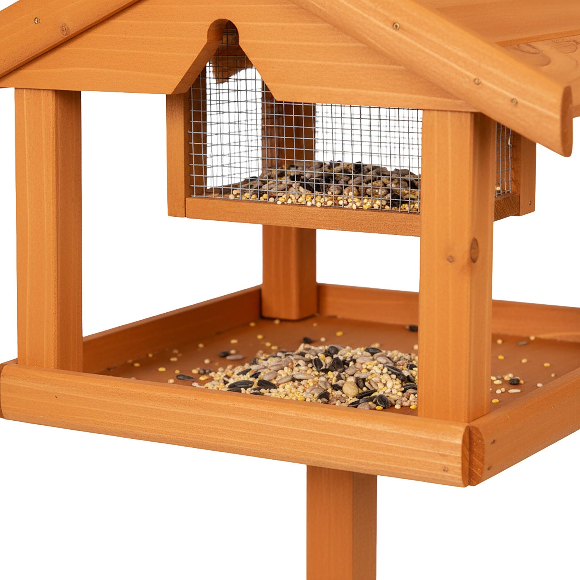 Vogelfutterhaus mit Ständer Orange von Relaxdays