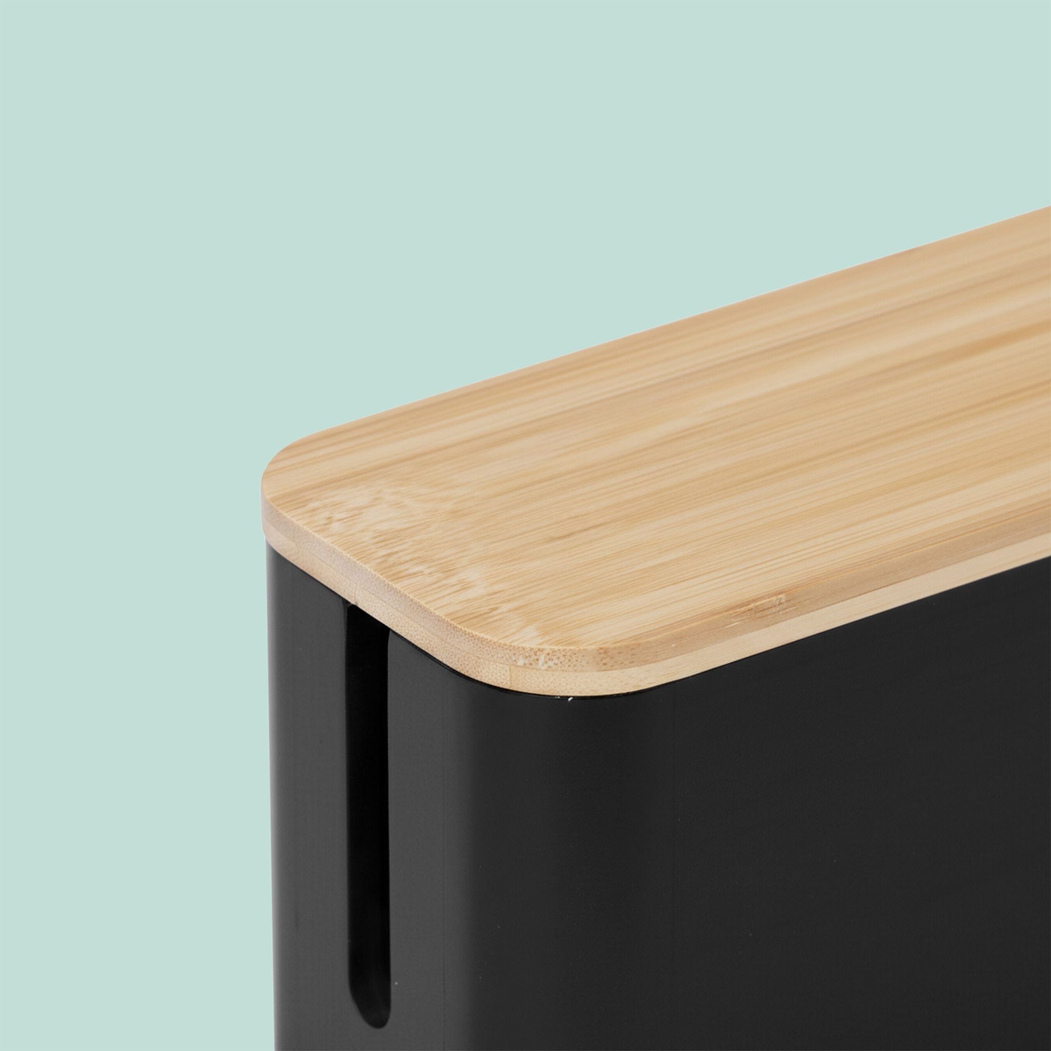 Kabelbox Bambus Hellbraun-Schwarz von Relaxdays