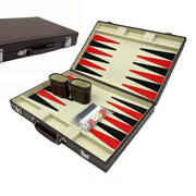 Backgammon Koffer Braun-Silber