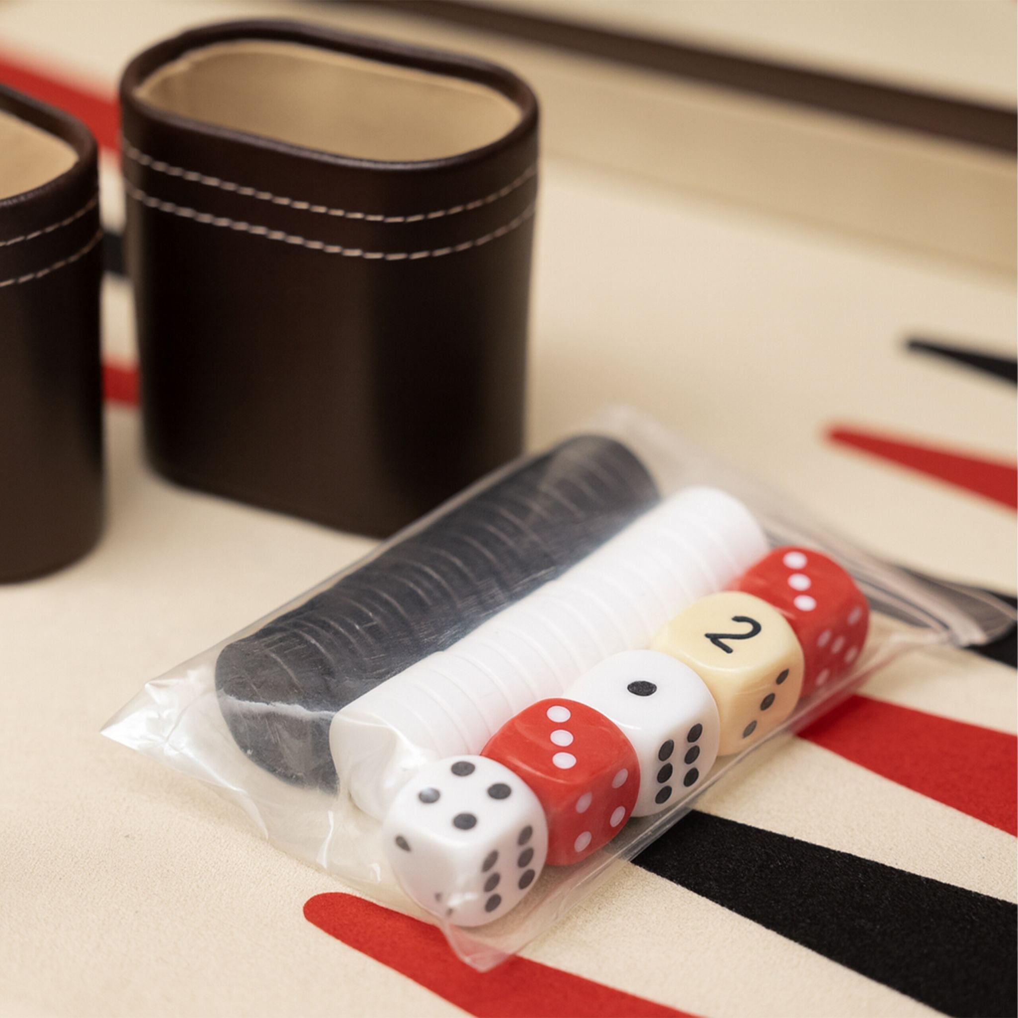Backgammon Koffer Braun-Silber