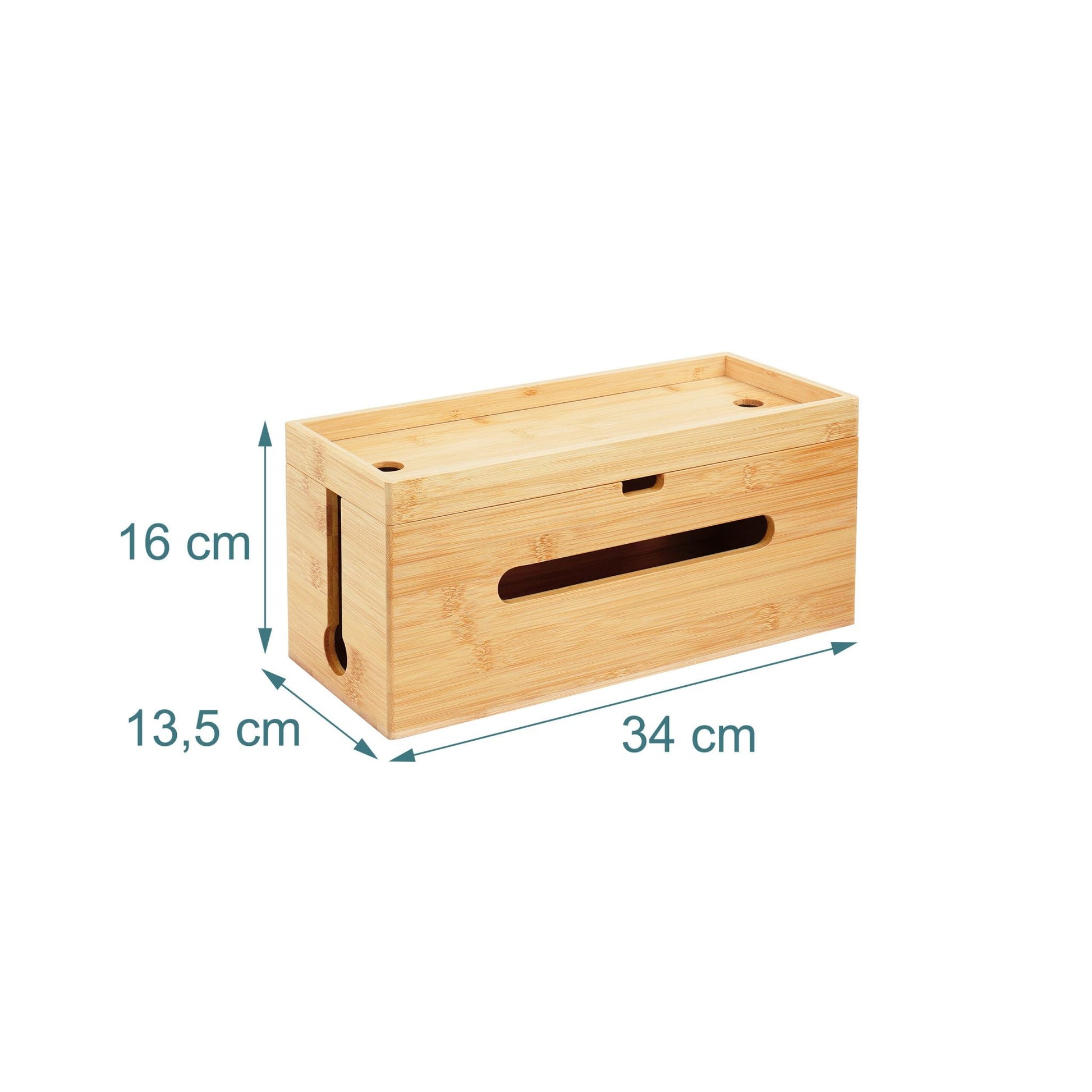 Kabelbox Bambus Hellbraun von Relaxdays
