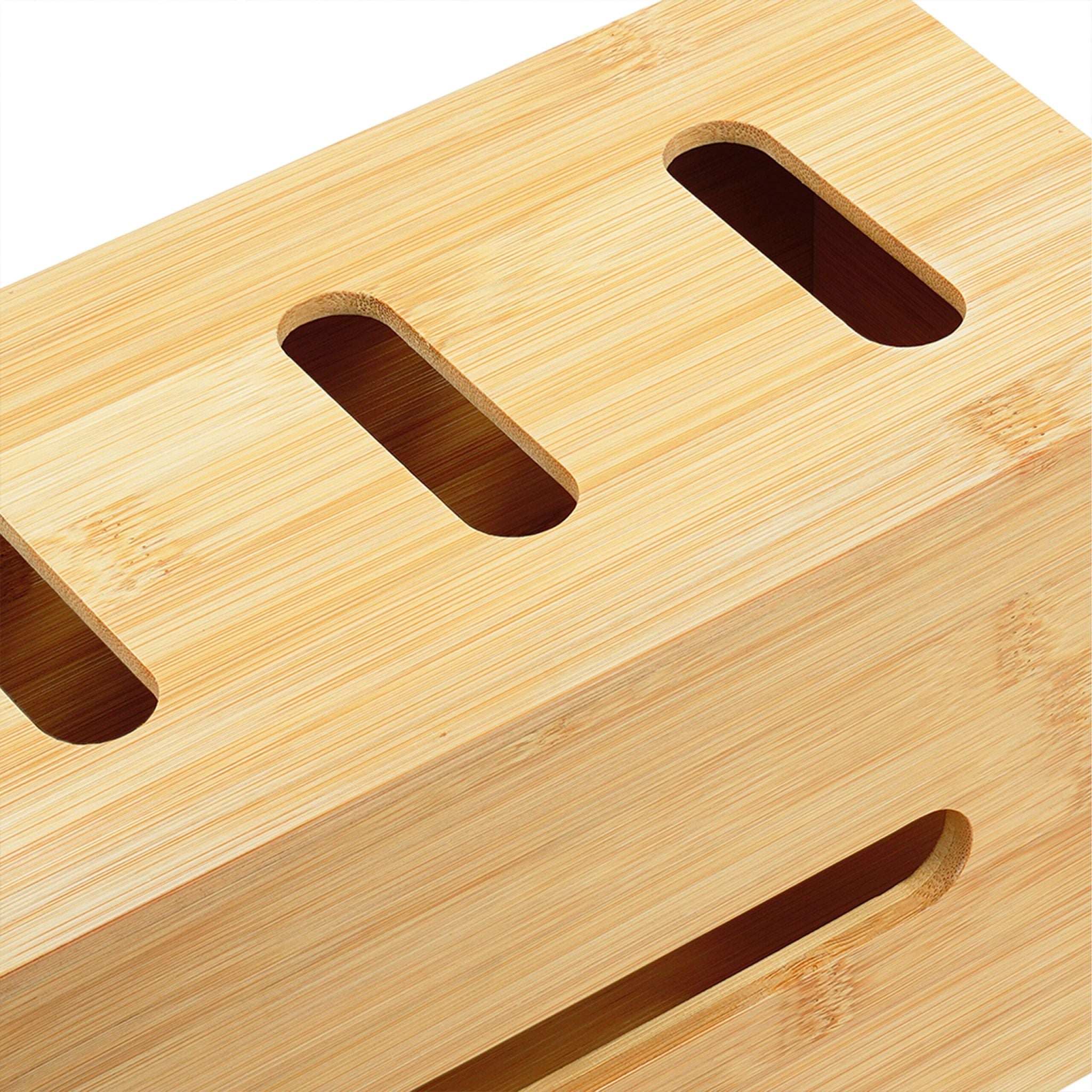 Kabelbox Bambus Hellbraun von Relaxdays