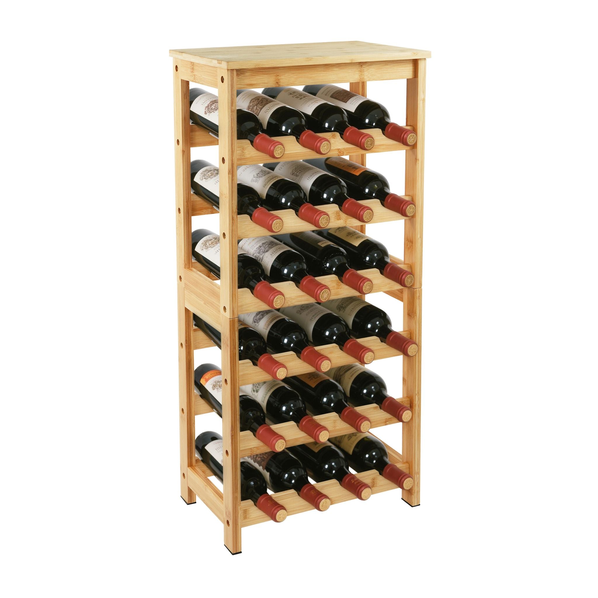 Weinregal Bambus 24 Flaschen Hellbraun von Relaxdays