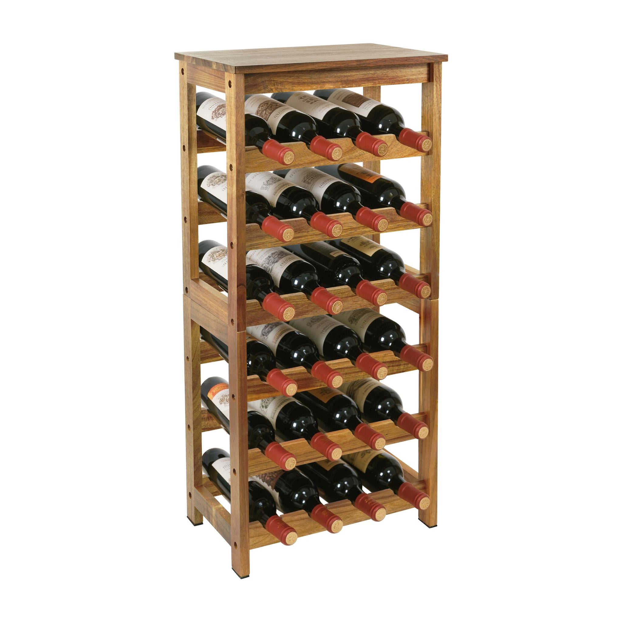 Weinregal Akazienholz 24 Flaschen Hellbraun von Relaxdays