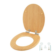 Toilettendeckel mit Absenkautomatik Hellbraun-Silber von Relaxdays