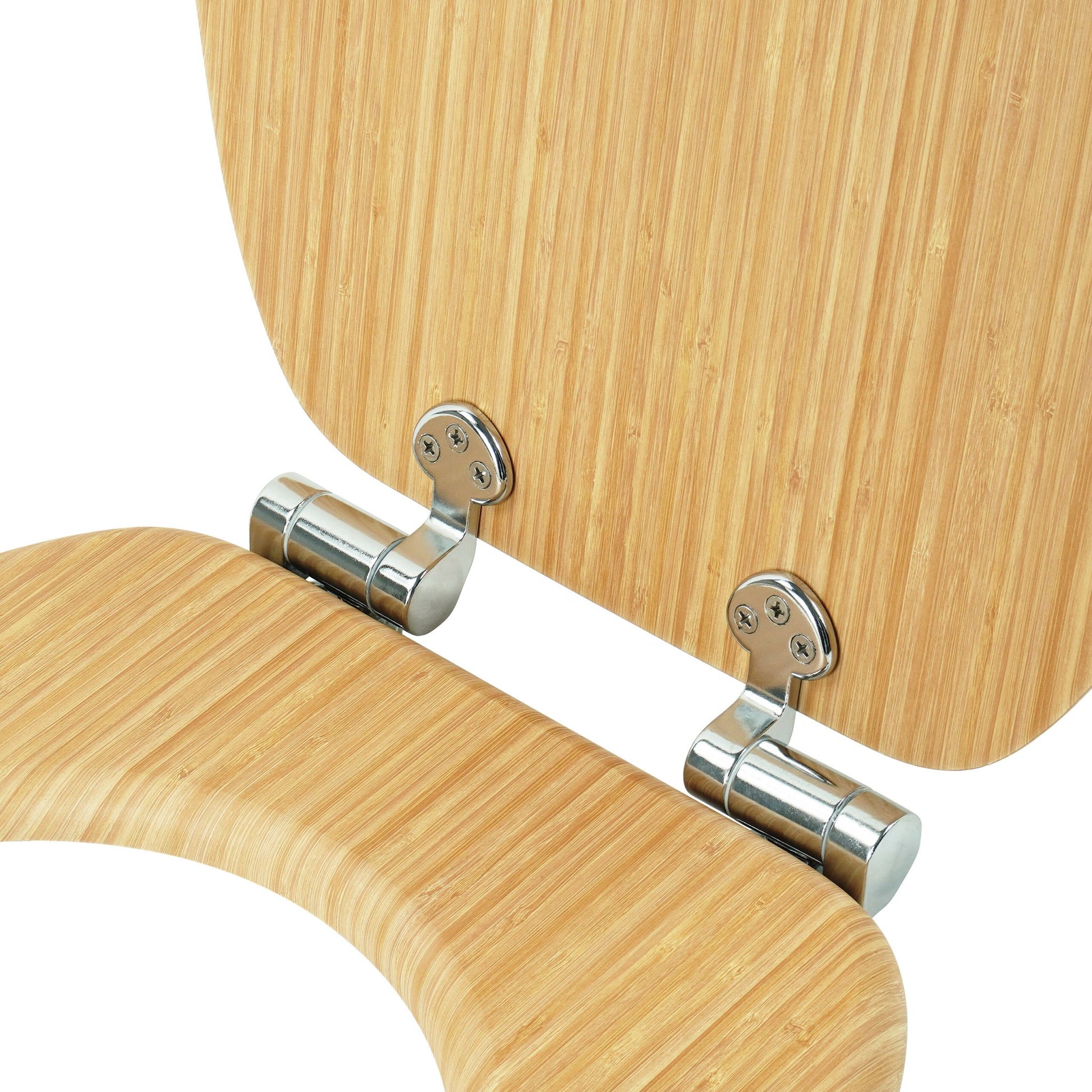 Toilettendeckel mit Absenkautomatik Hellbraun-Silber von Relaxdays