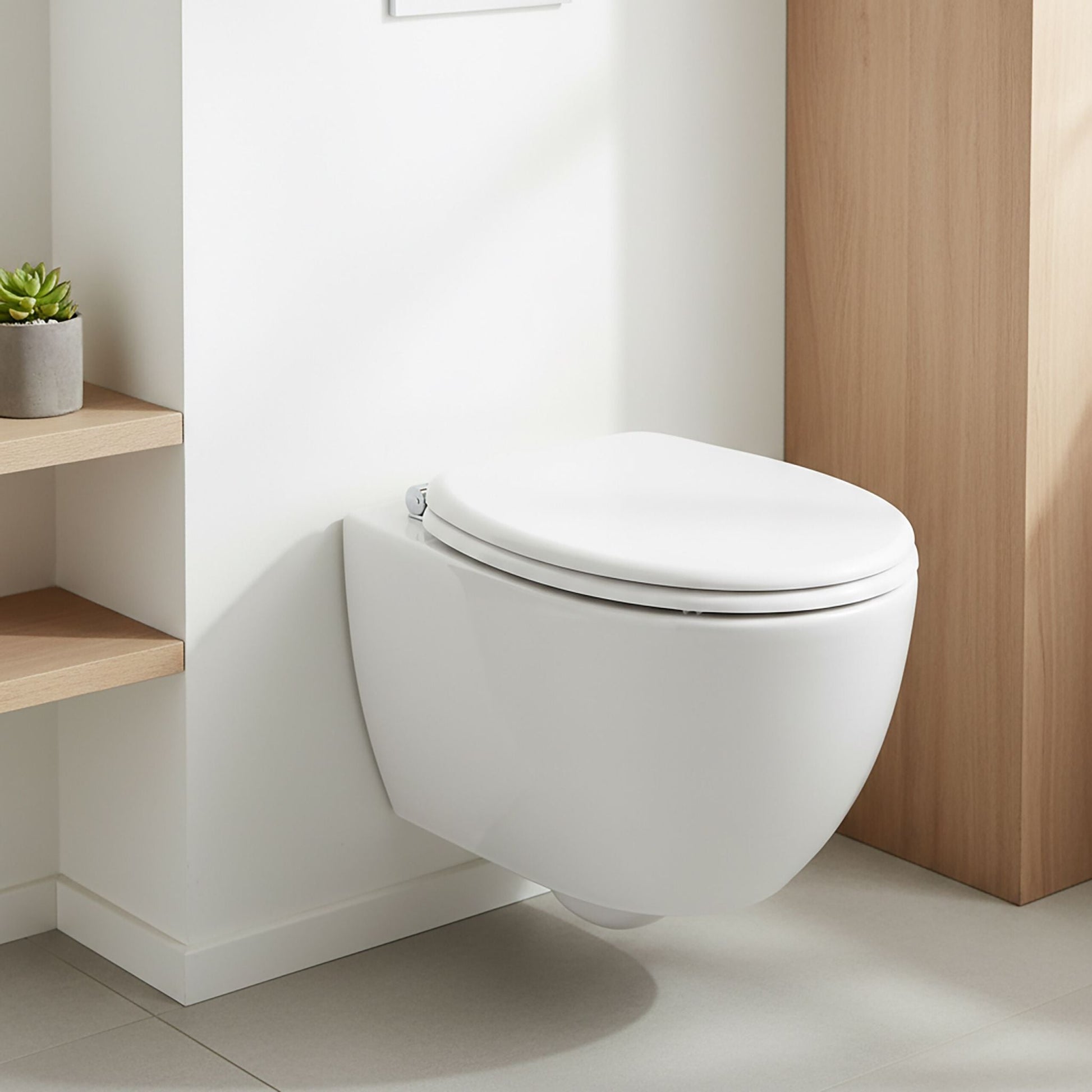 Toilettendeckel mit Absenkautomatik Weiss-Silber von Relaxdays