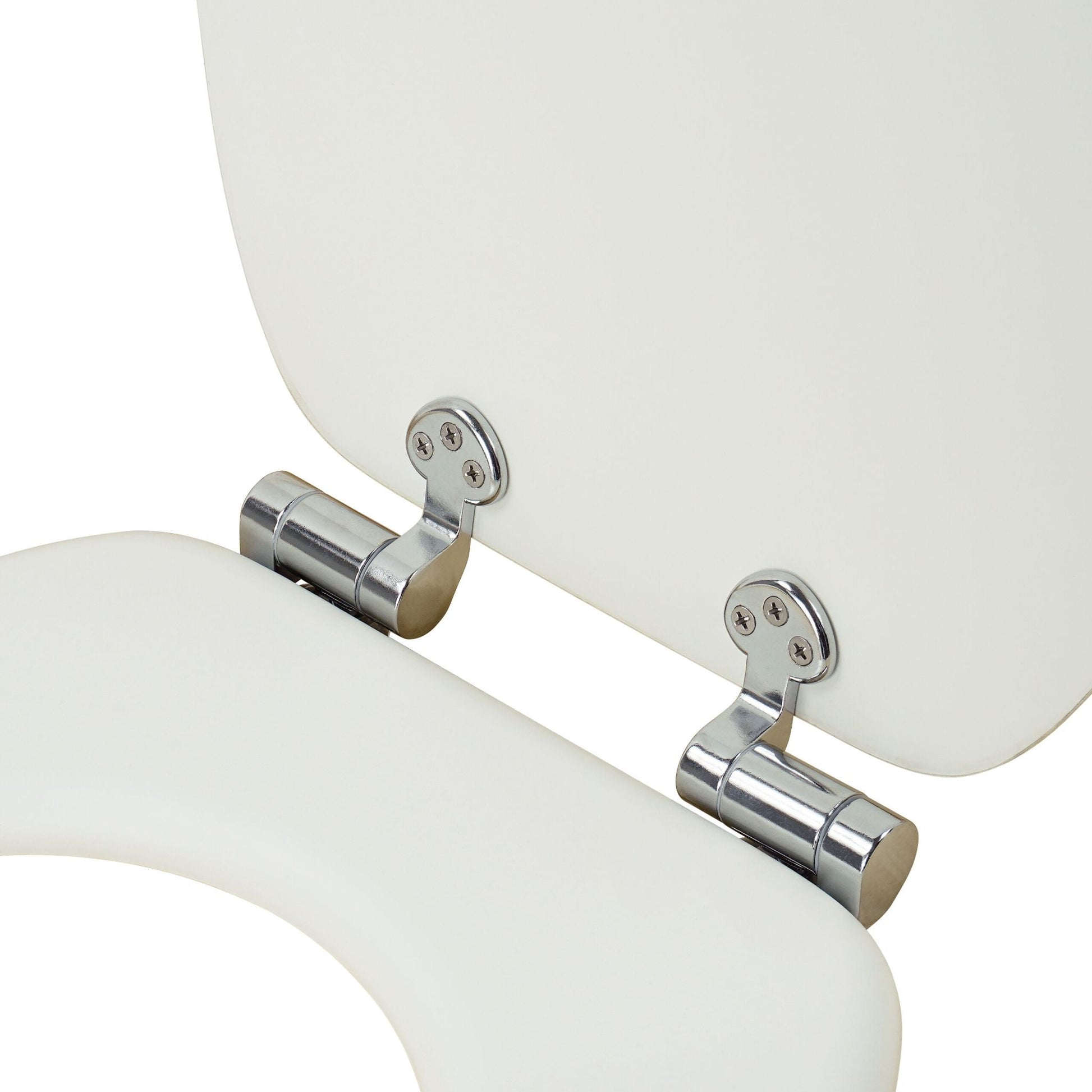 Toilettendeckel mit Absenkautomatik Weiss-Silber von Relaxdays