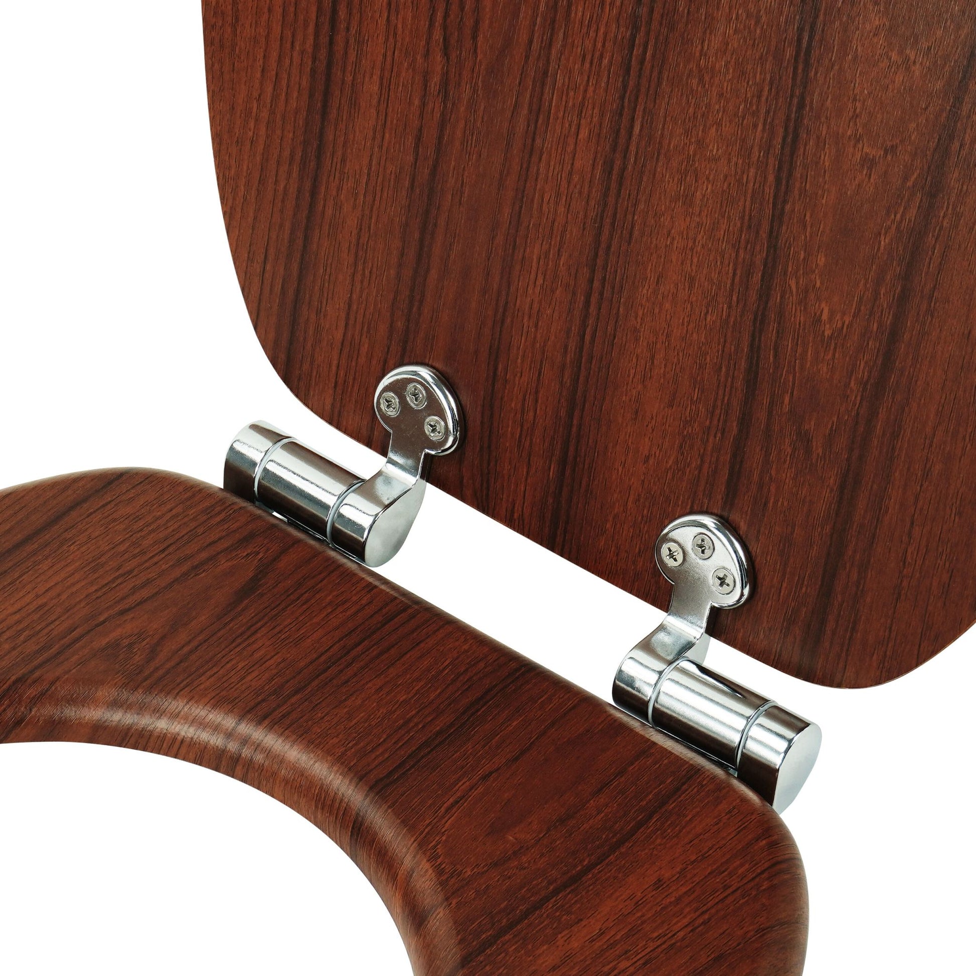 Toilettendeckel mit Absenkautomatik Braun-Silber von Relaxdays