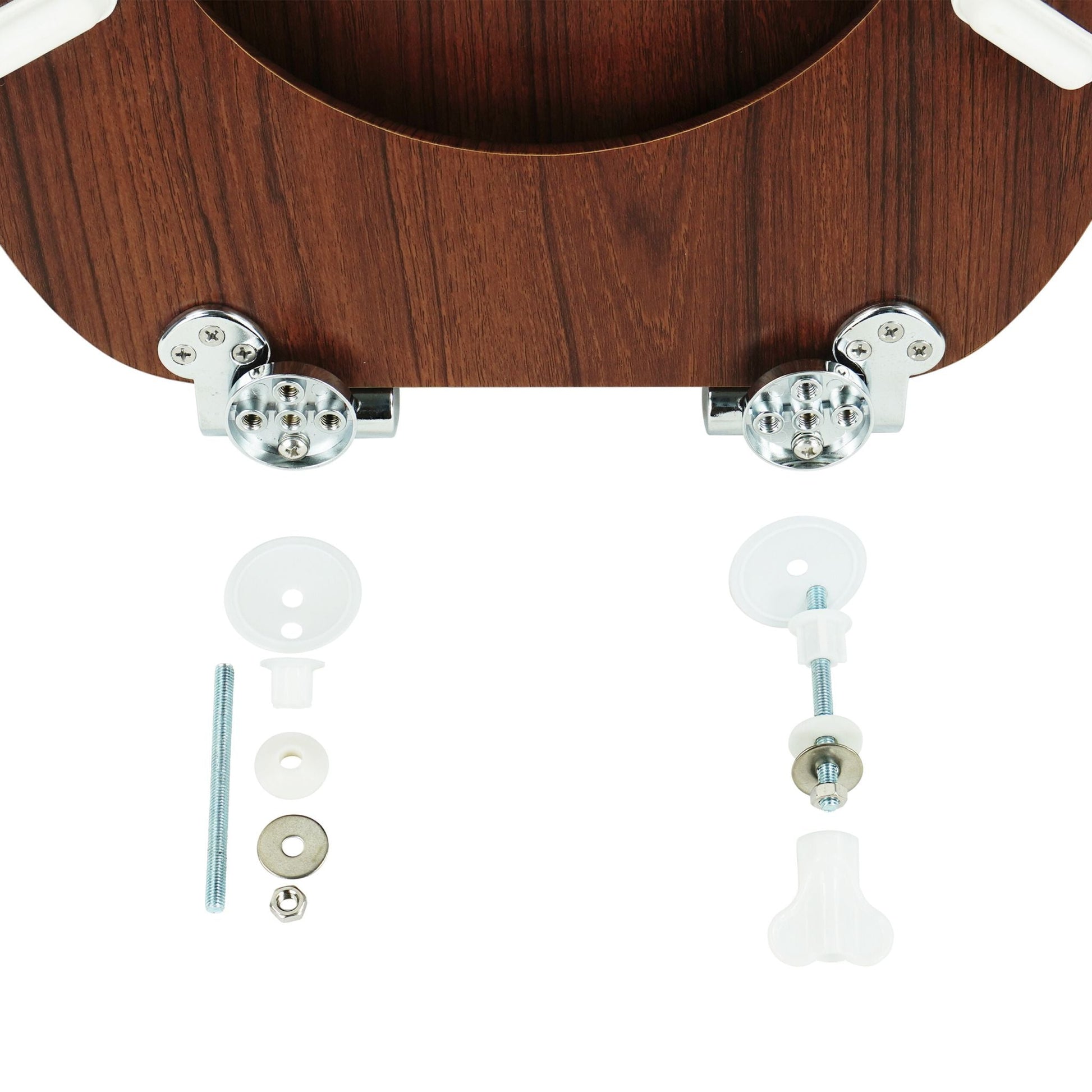 Toilettendeckel mit Absenkautomatik Braun-Silber von Relaxdays