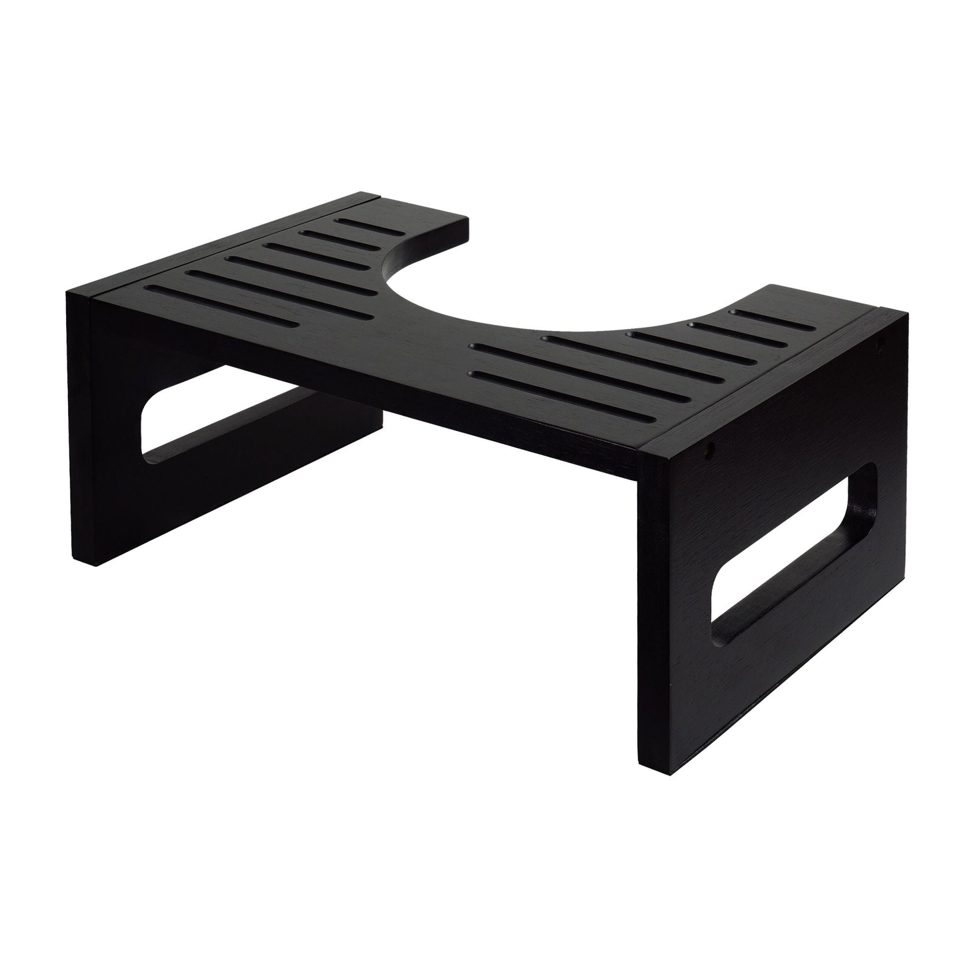 Toilettenhocker Bambus Schwarz von Relaxdays
