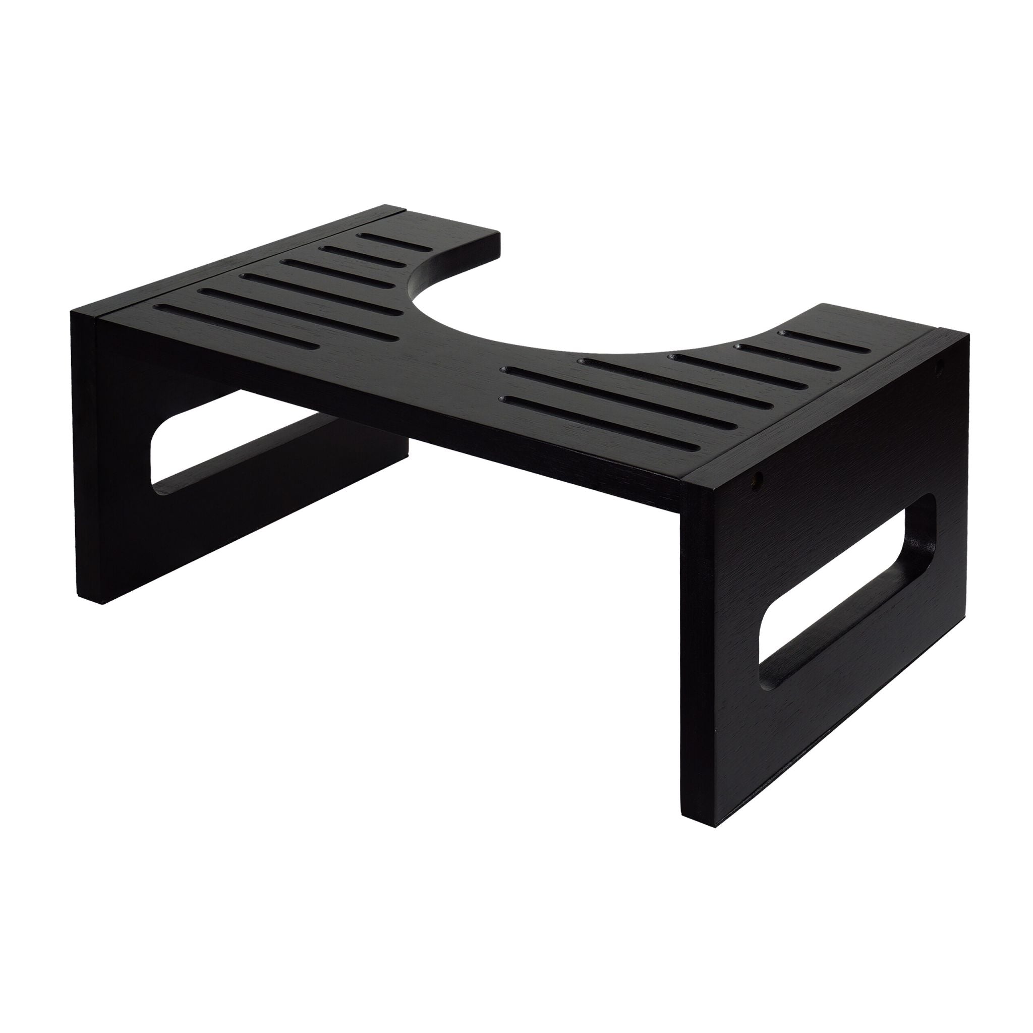 Toilettenhocker Bambus Schwarz von Relaxdays