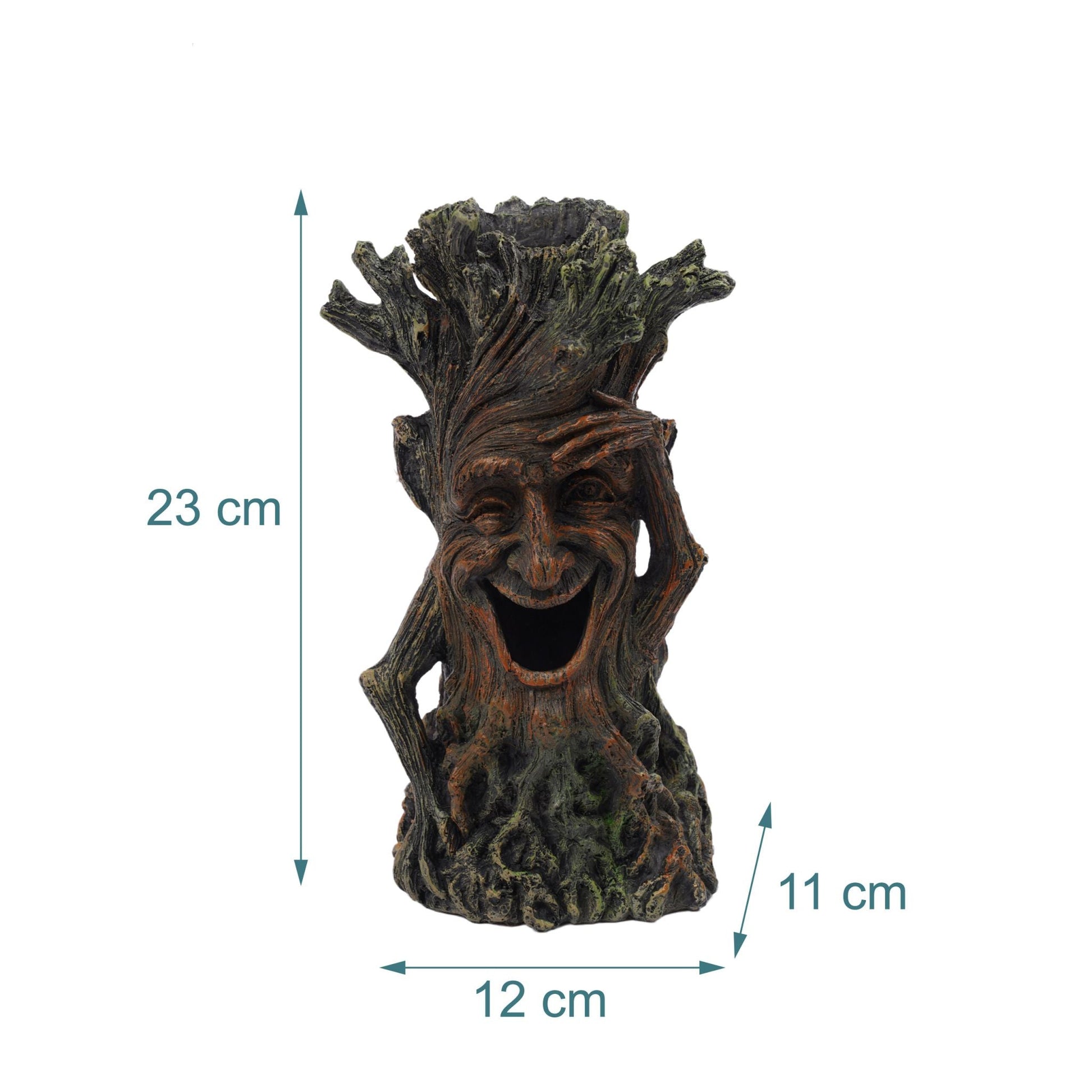 Aquarium Deko Baum mit Gesicht Braun-Dunkelgrün von Relaxdays