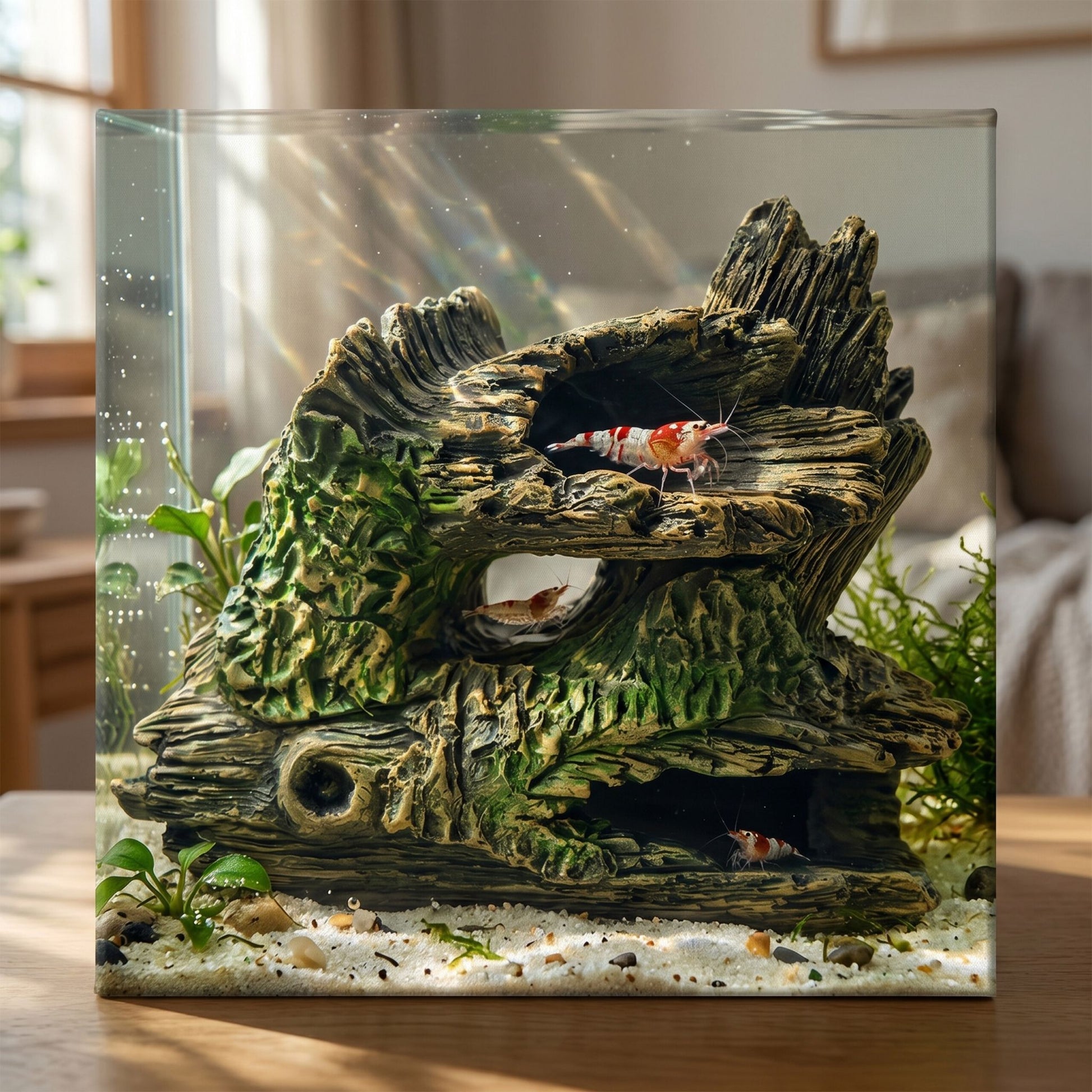 Aquarium Deko Baumstamm Braun-Grün von Relaxdays