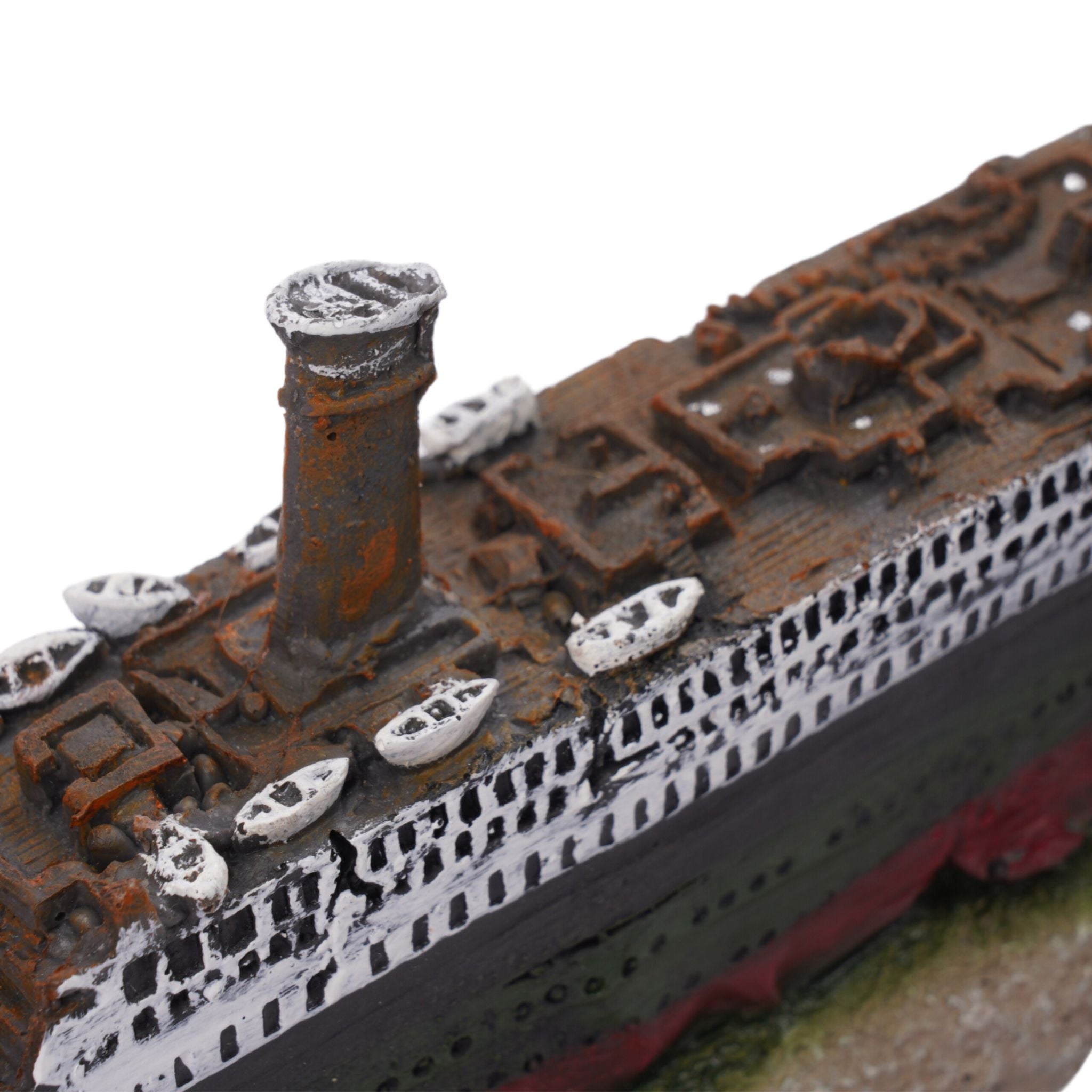 Aquarium Deko Titanic Anthrazit-Rot-Grau von Relaxdays