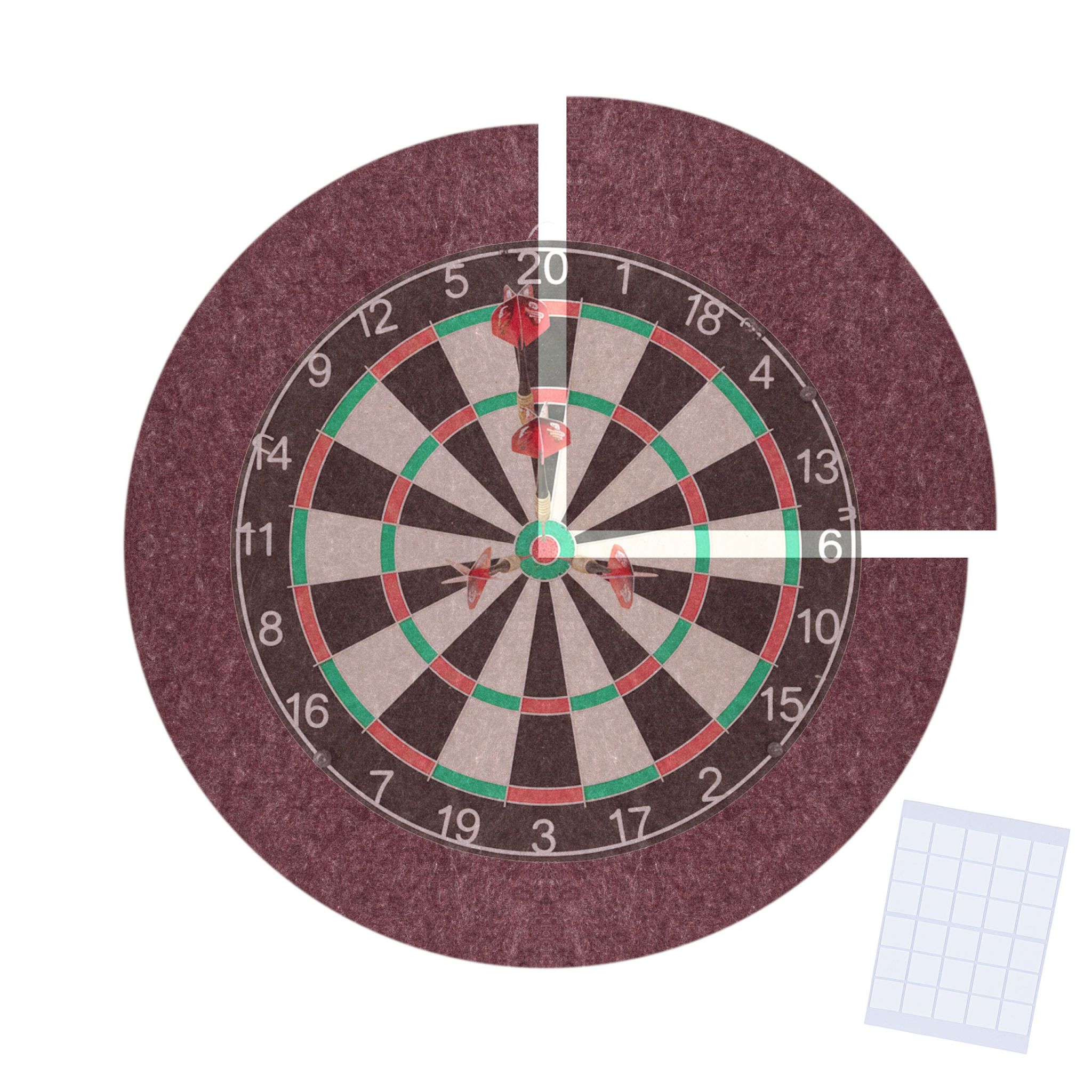 Dartscheibe Schutzring 4-teilig Filz Dunkelrot von Relaxdays