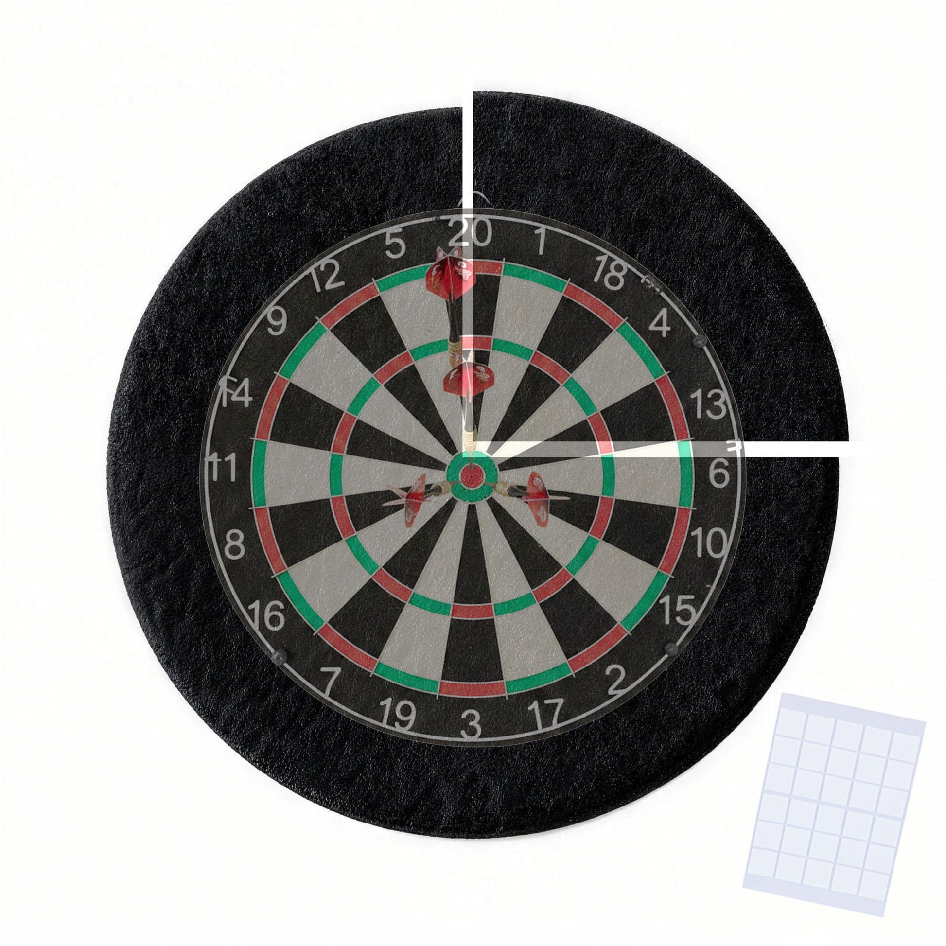 Dartscheibe Schutzring 4-teilig Filz Schwarz von Relaxdays