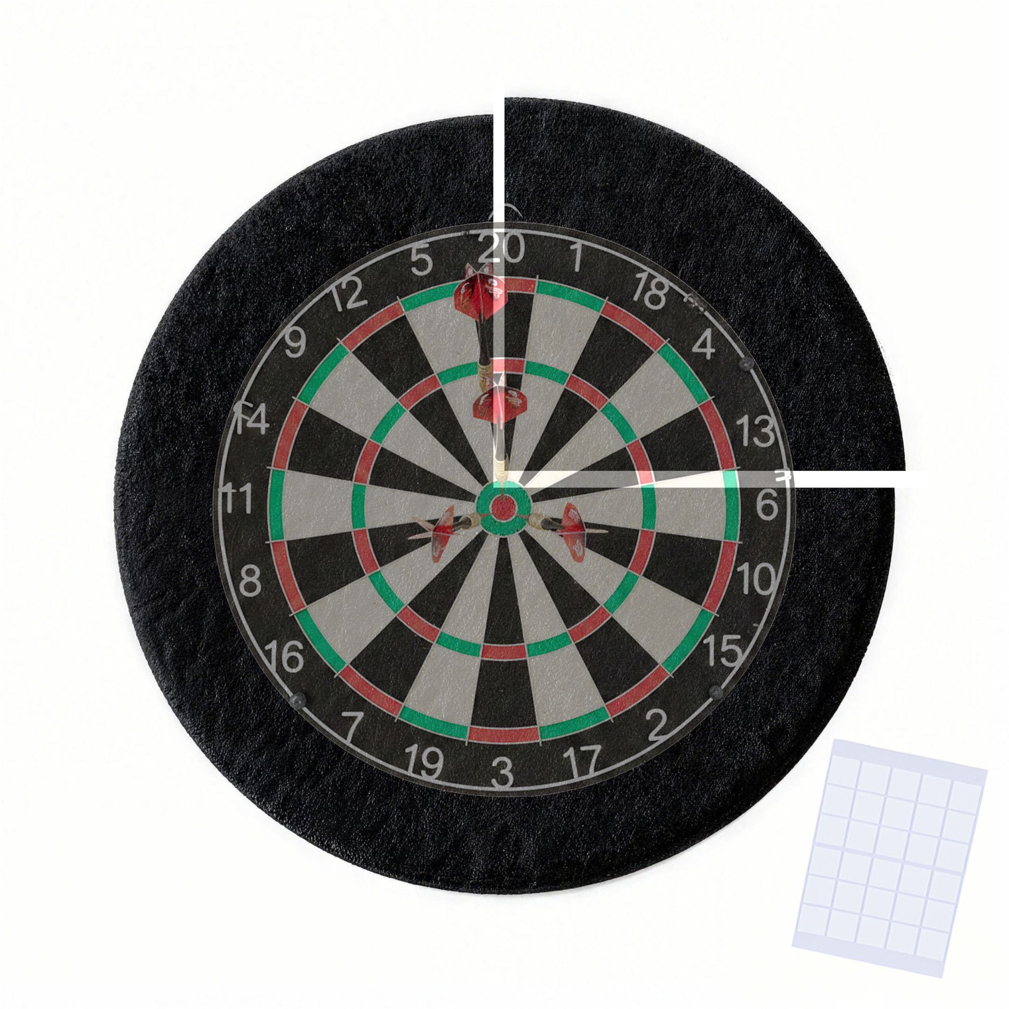 Dartscheibe Schutzring 4-teilig Filz Schwarz von Relaxdays