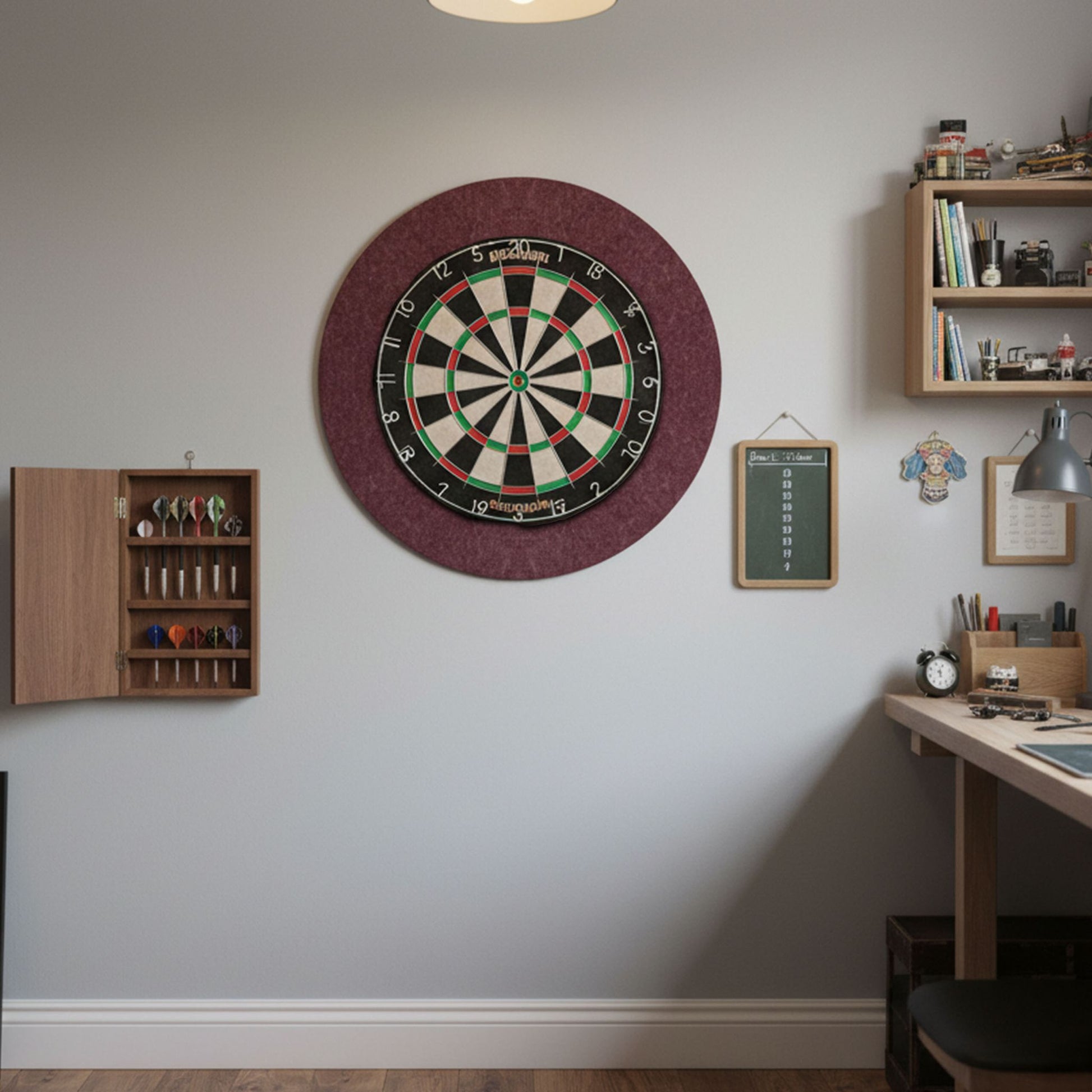 Dartscheibe Schutzring 4-teilig Filz Schwarz von Relaxdays