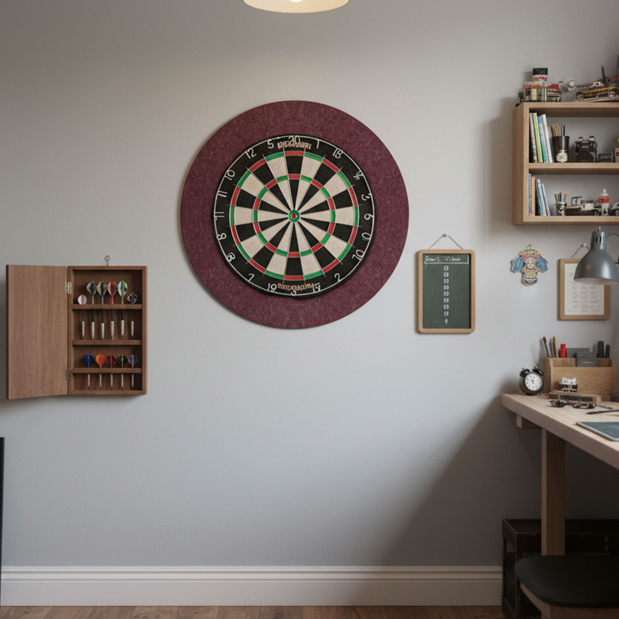 Dartscheibe Schutzring 4-teilig Filz Schwarz von Relaxdays