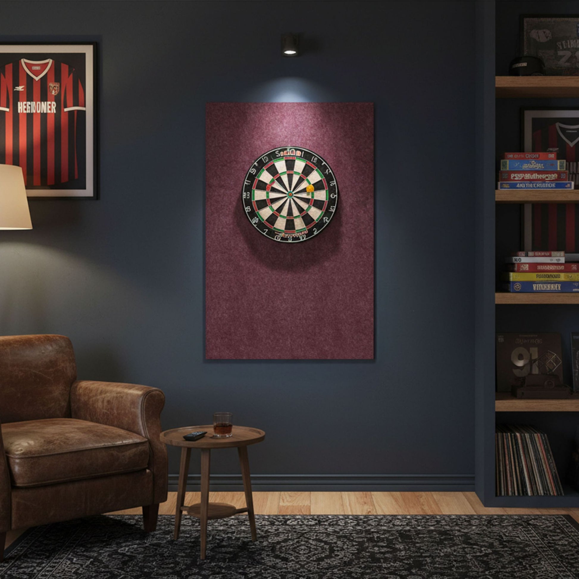 Dartscheibe Schutz 6-teilig Filz Dunkelrot von Relaxdays