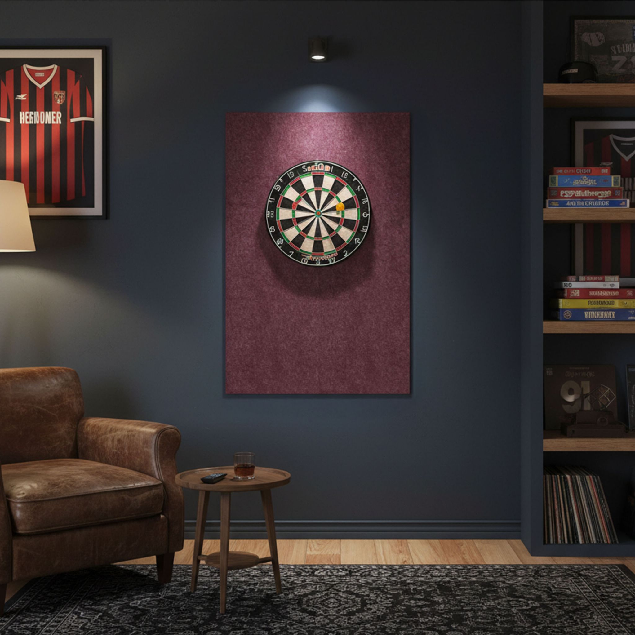 Dartscheibe Schutz 6-teilig Filz Dunkelrot von Relaxdays