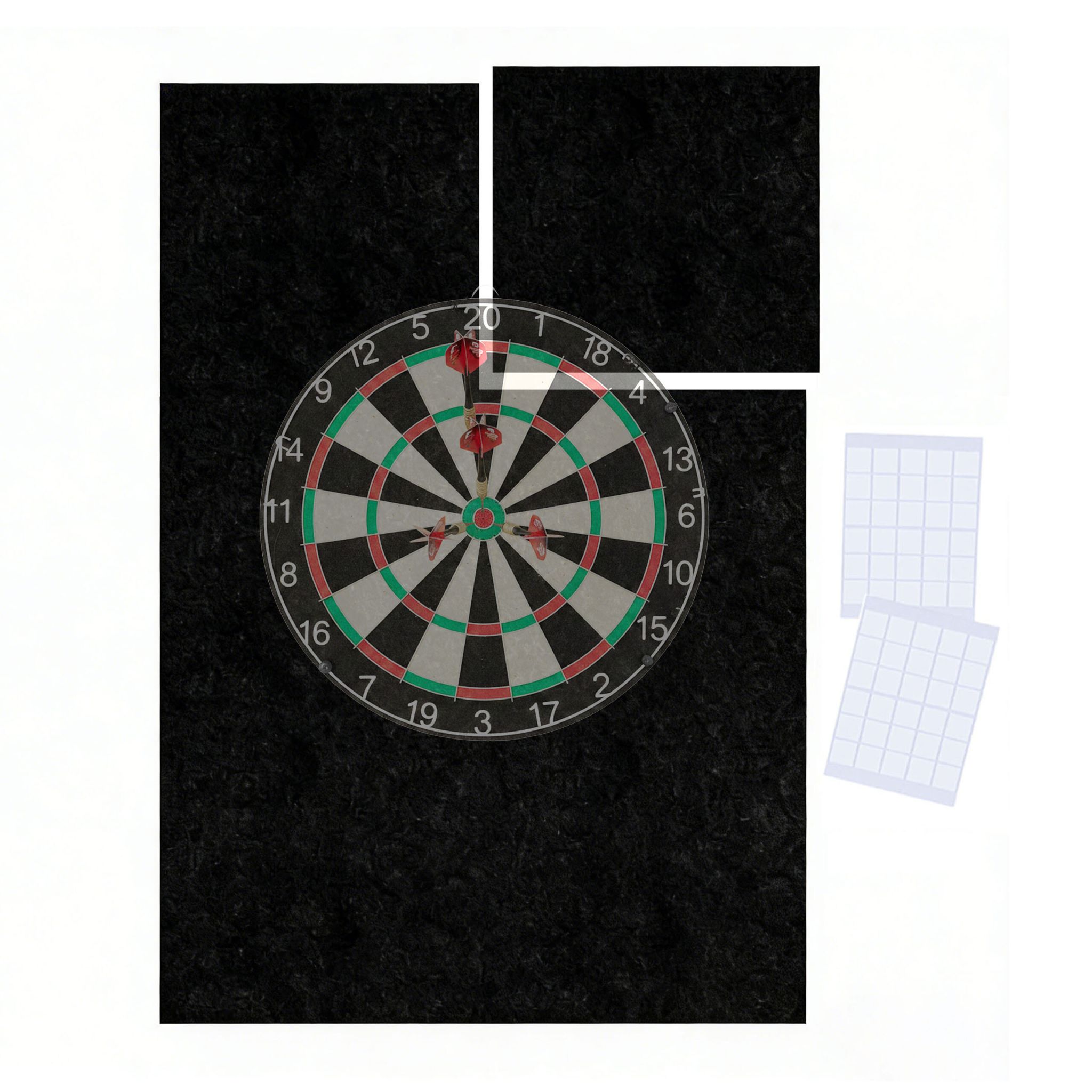 Dartscheibe Schutz 6-teilig Filz Schwarz von Relaxdays