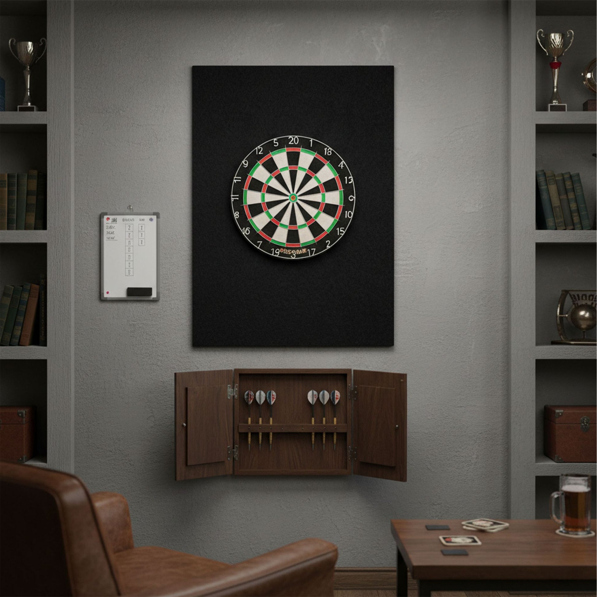Dartscheibe Schutz 6-teilig Filz Schwarz von Relaxdays
