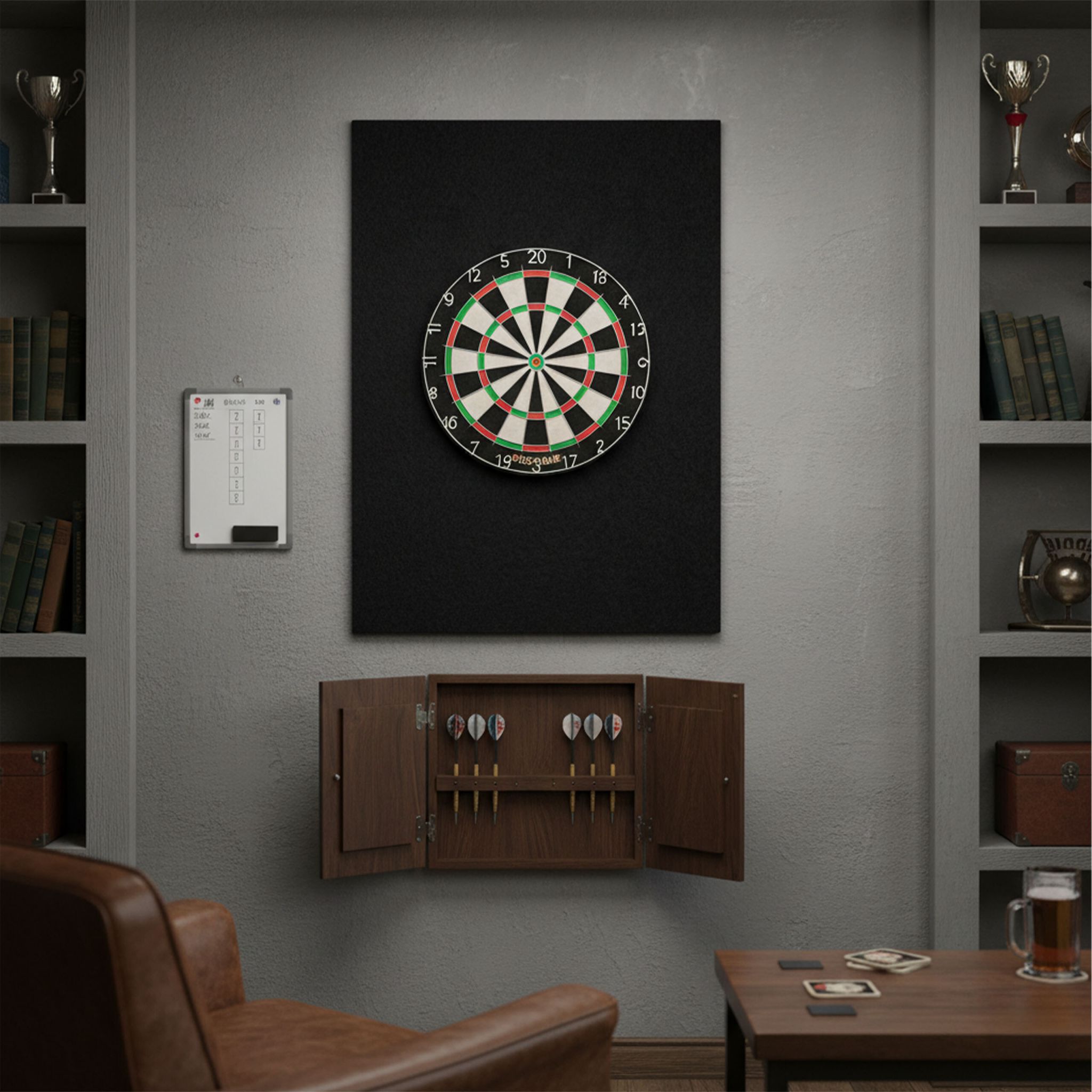 Dartscheibe Schutz 6-teilig Filz Schwarz von Relaxdays