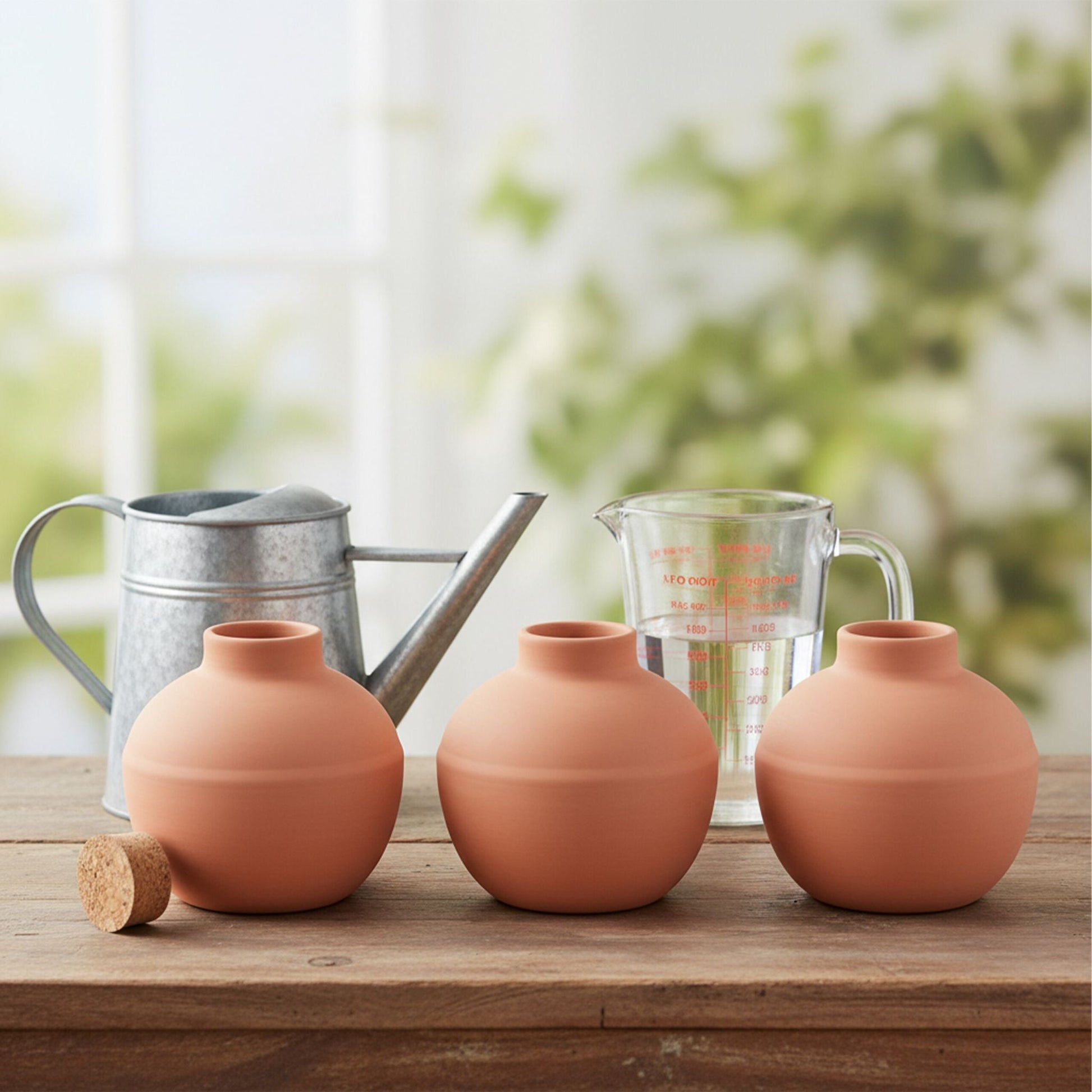 Ollas zur Bewässerung 800 ml 3er-Set Braun-Hellbraun von Relaxdays