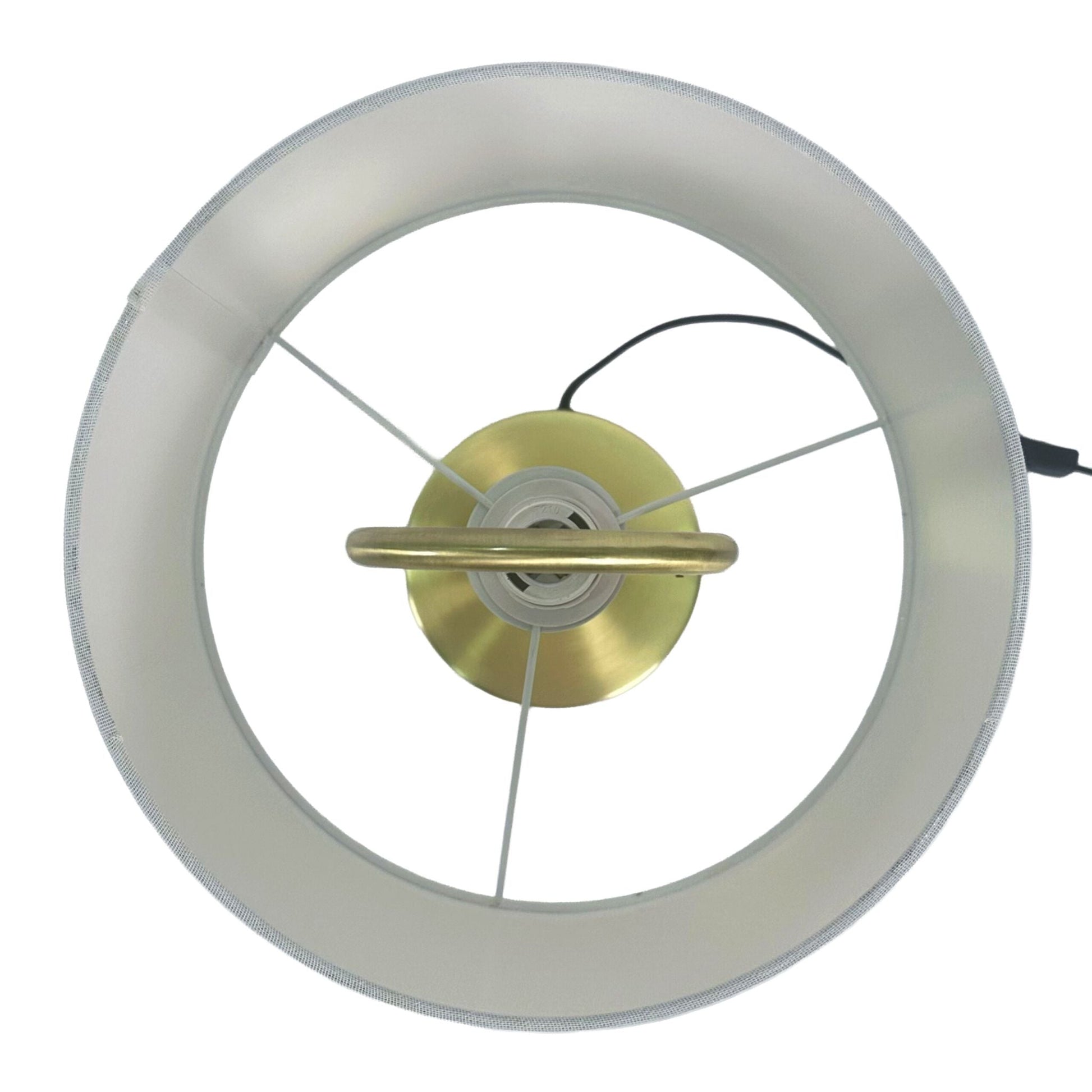 Tischlampe U-Form mit Leinenschirm Creme-Gold von Relaxdays