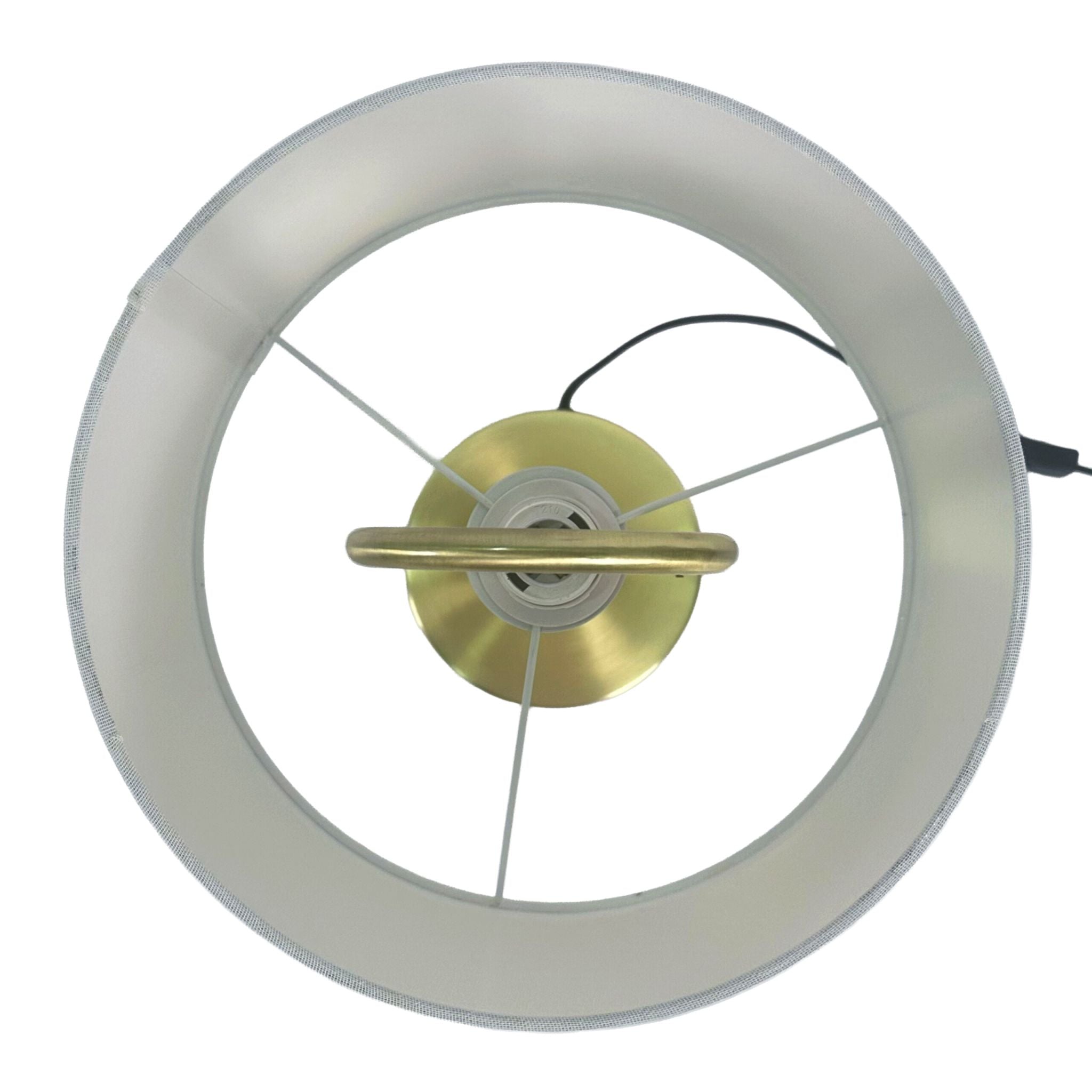 Tischlampe U-Form mit Leinenschirm Creme-Gold von Relaxdays