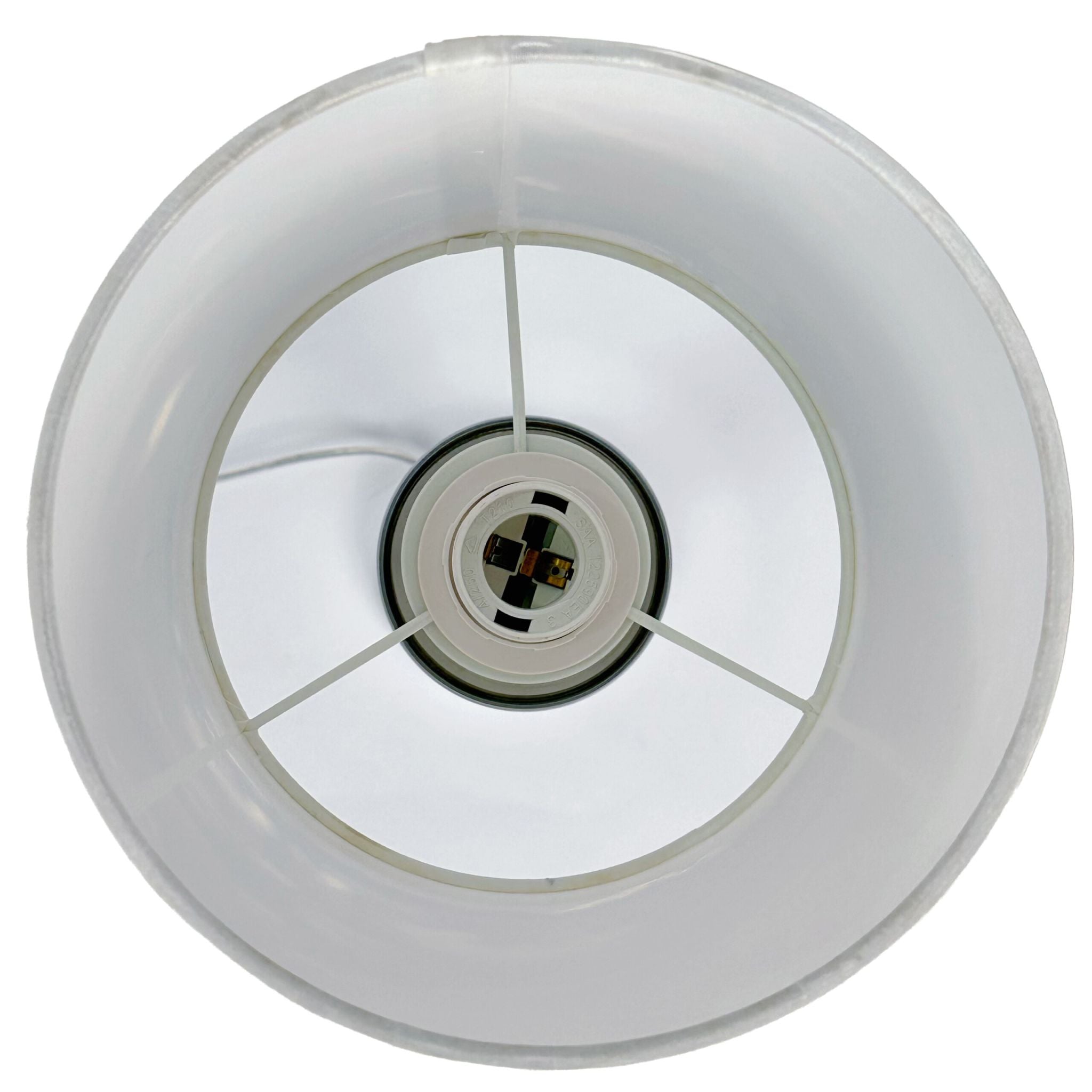 Tischlampe Kristall Stoffschirm Weiss-Silber von Relaxdays