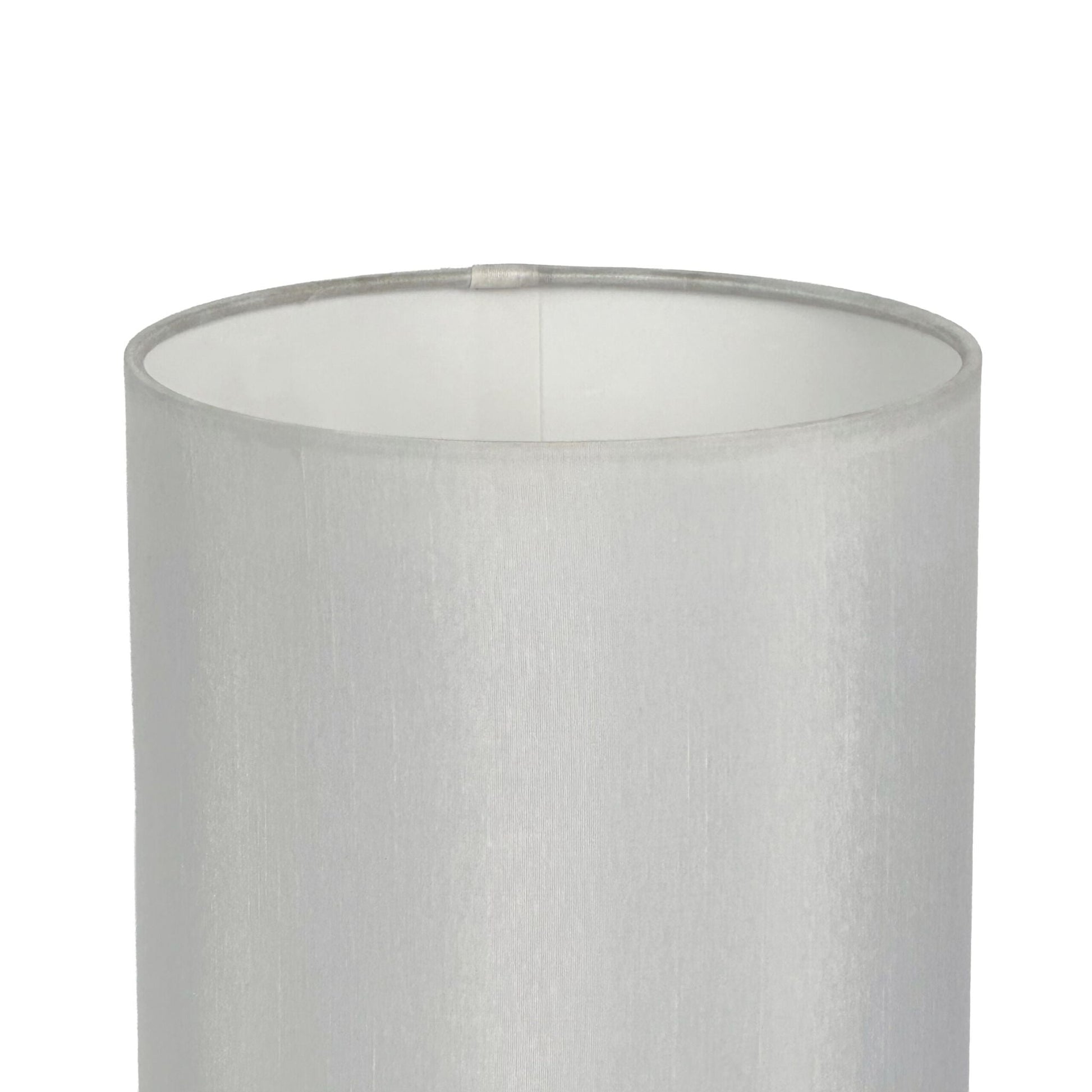 Tischlampe Kristall Stoffschirm Weiss-Silber von Relaxdays