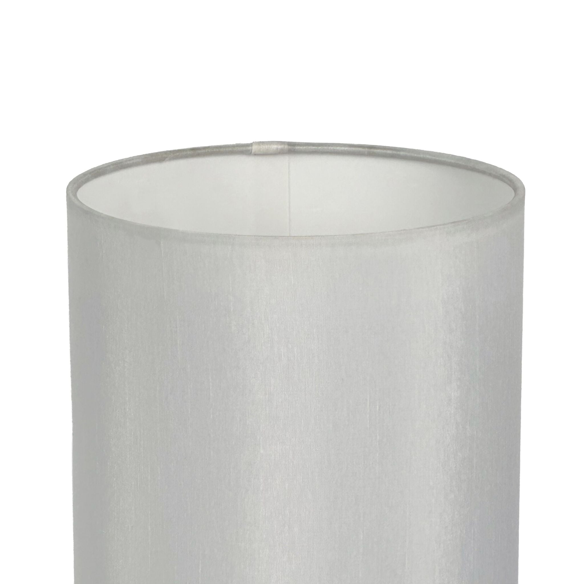 Tischlampe Kristall Stoffschirm Weiss-Silber von Relaxdays