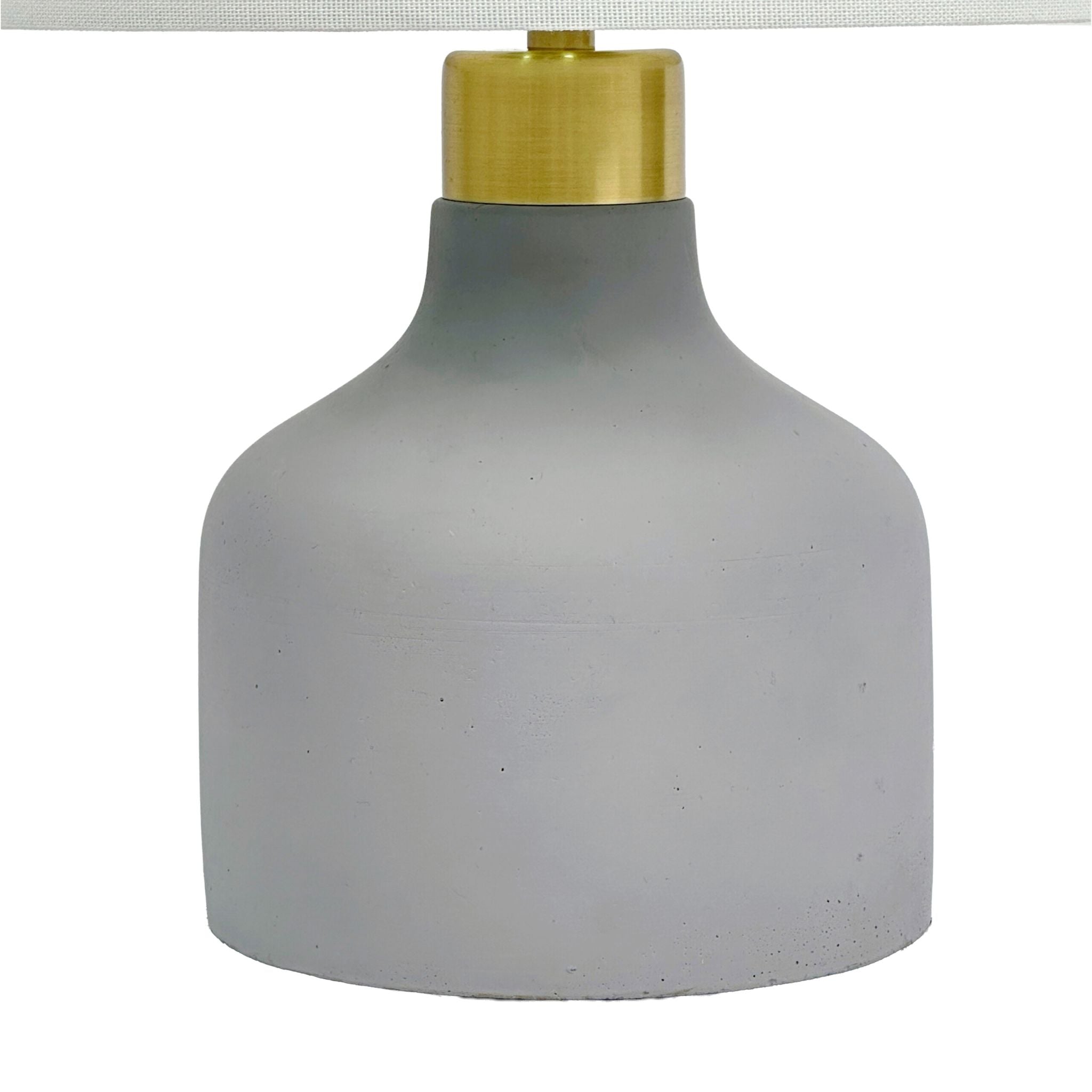 Tischlampe Stoff & Betonfuss Weiss-Gold-Grau von Relaxdays