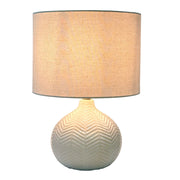 Tischlampe Chevron-Muster Weiss von Relaxdays