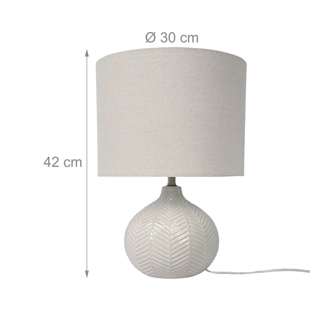 Tischlampe Chevron-Muster Weiss von Relaxdays
