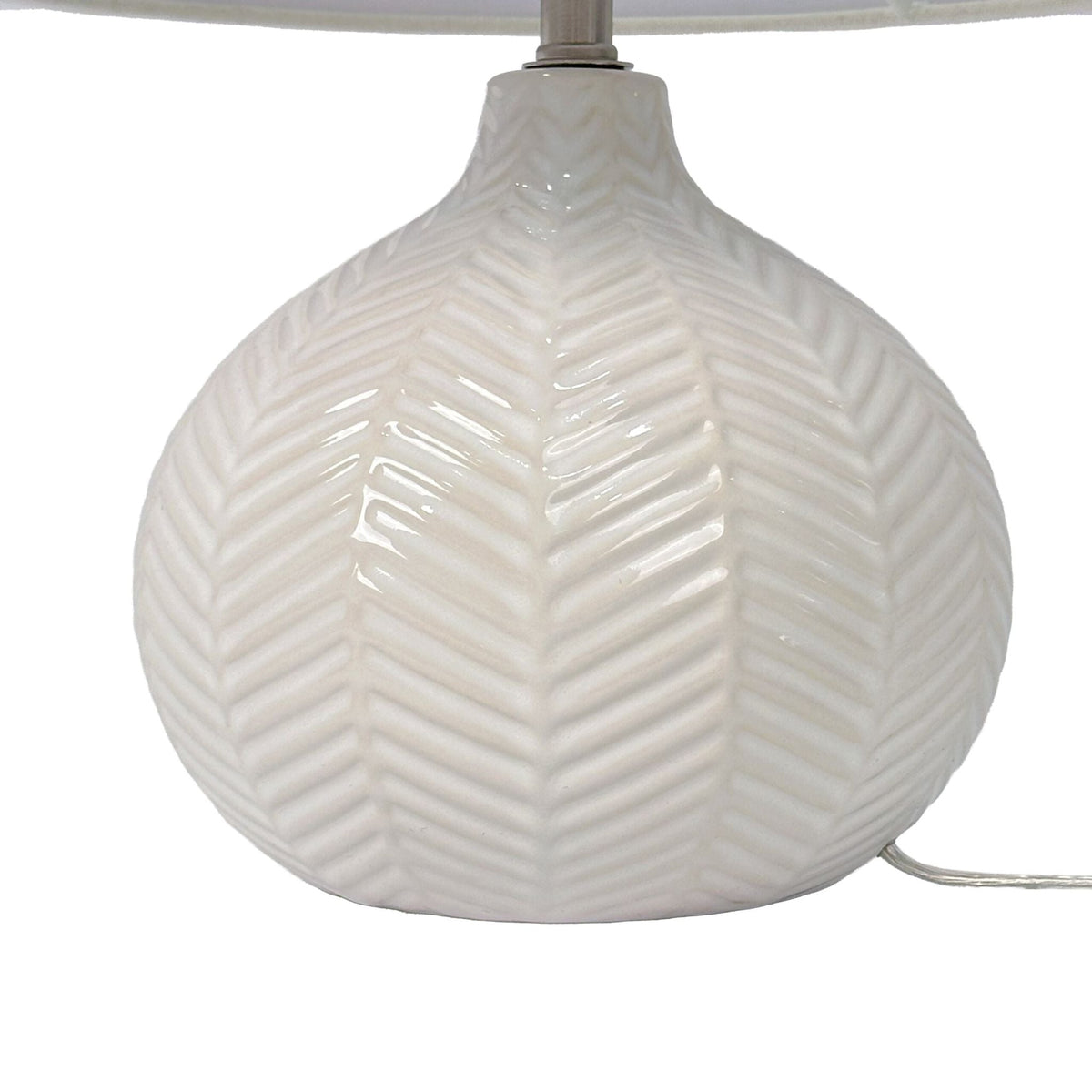 Tischlampe Chevron-Muster Weiss von Relaxdays