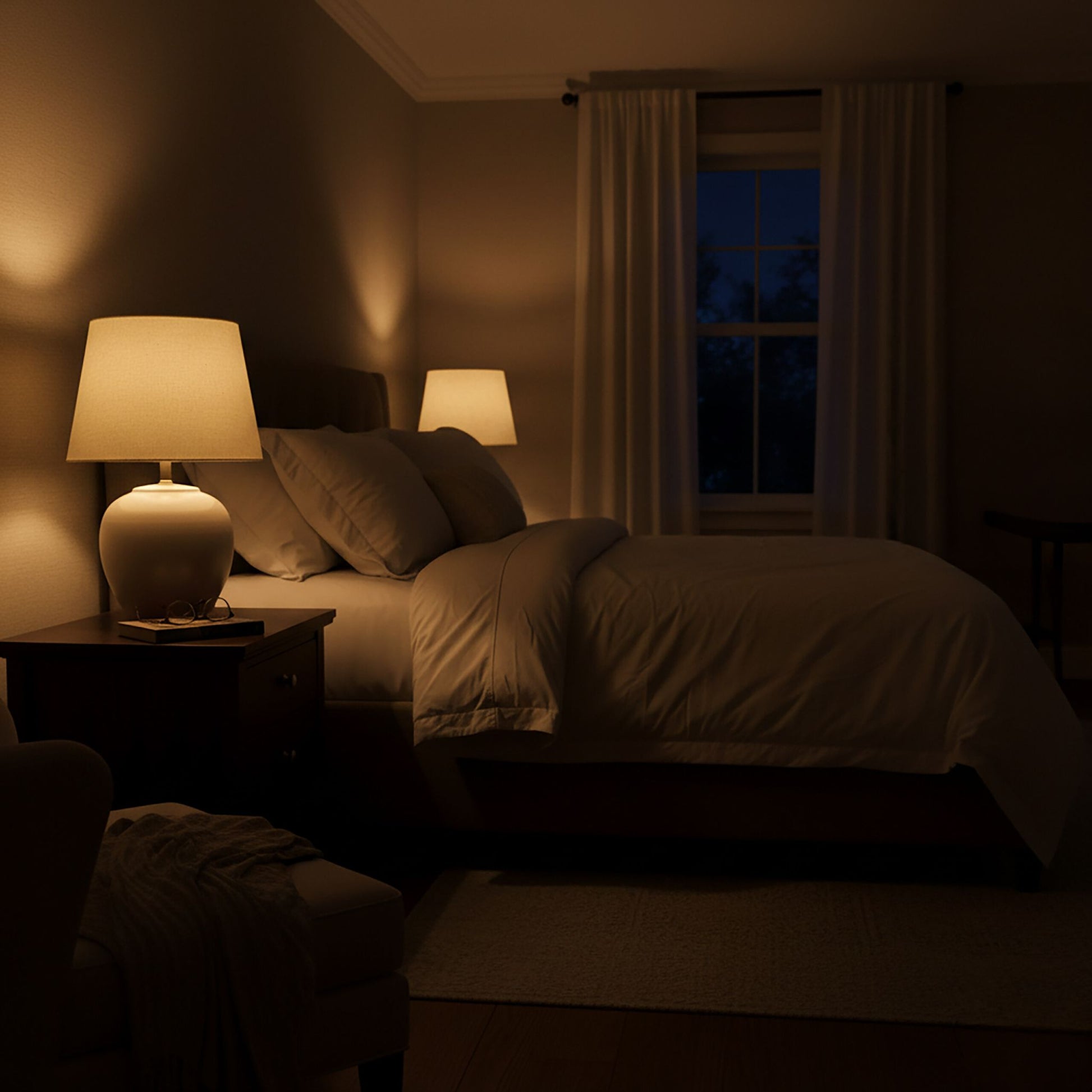 Tischlampe Stoff & Keramikfuss Weiss-Creme von Relaxdays