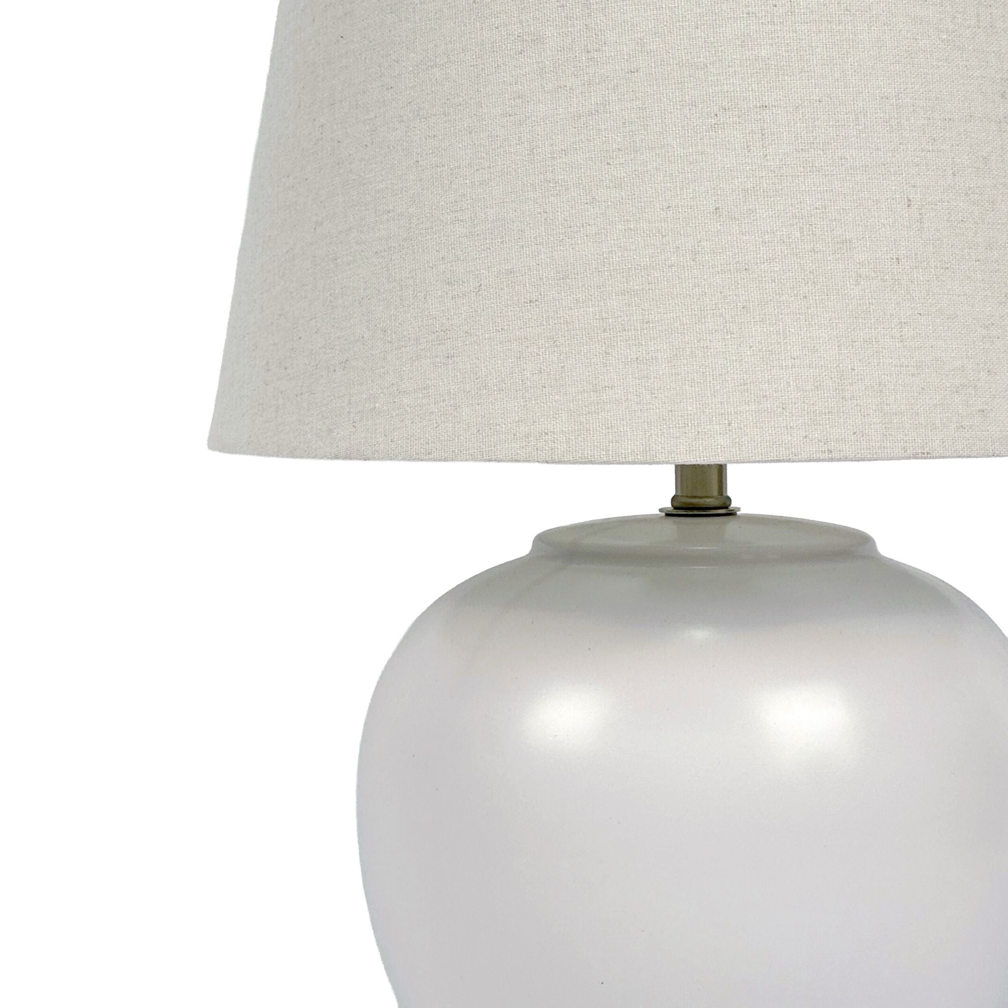 Tischlampe Stoff & Keramikfuss Weiss-Creme von Relaxdays