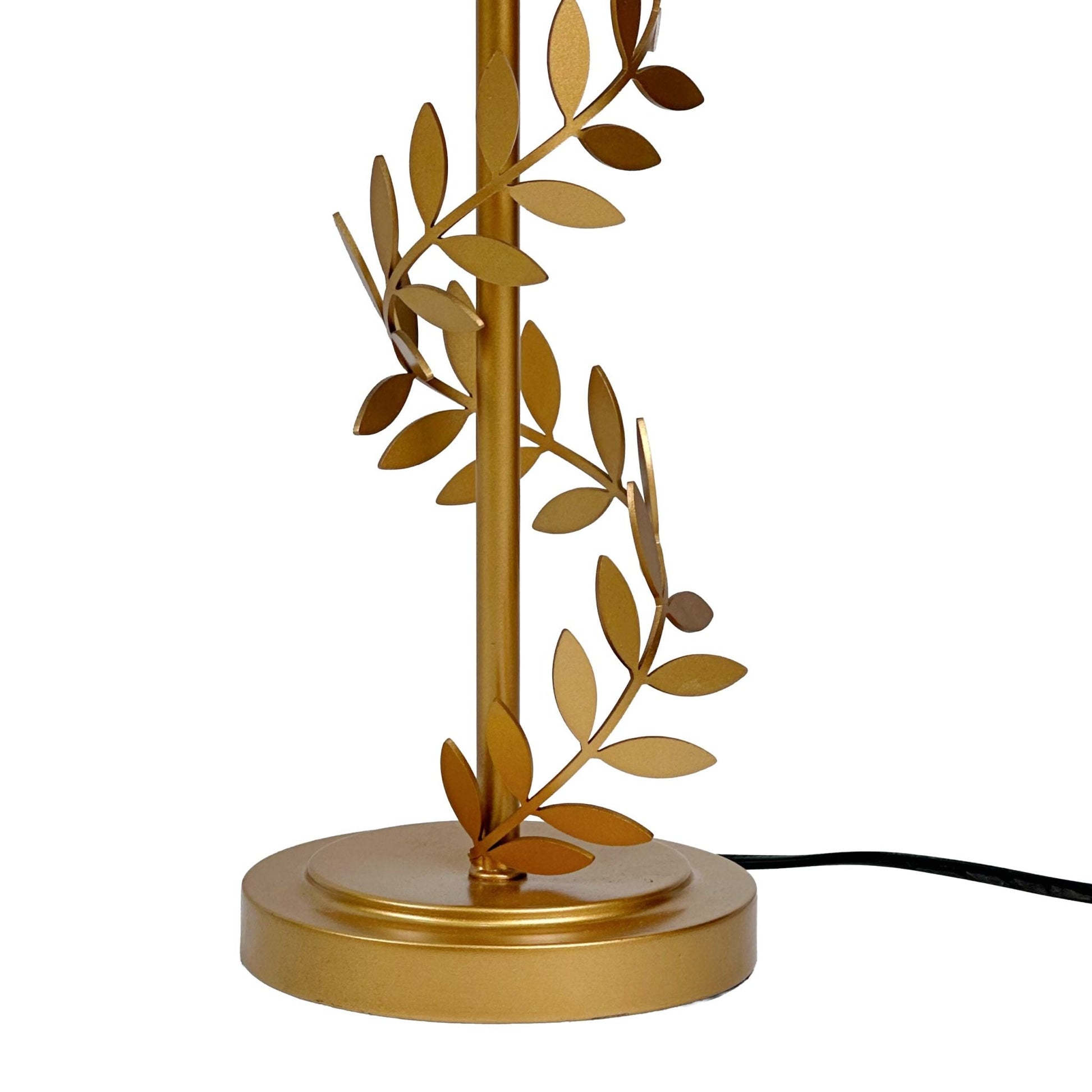 Tischlampe Lorbeerranke Gold-Schwarz von Relaxdays