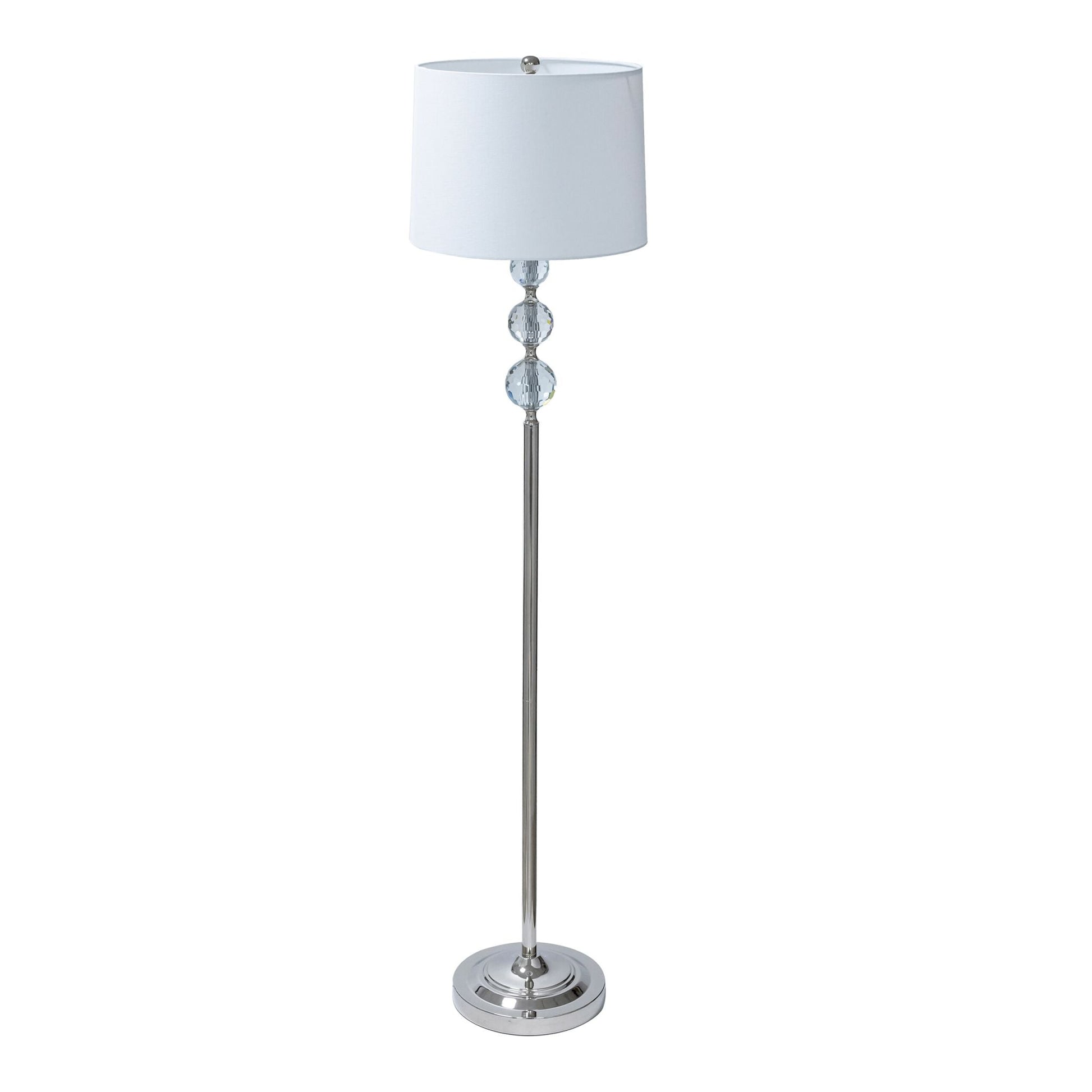 Stehlampe Kristall Weiss-Silber von Relaxdays