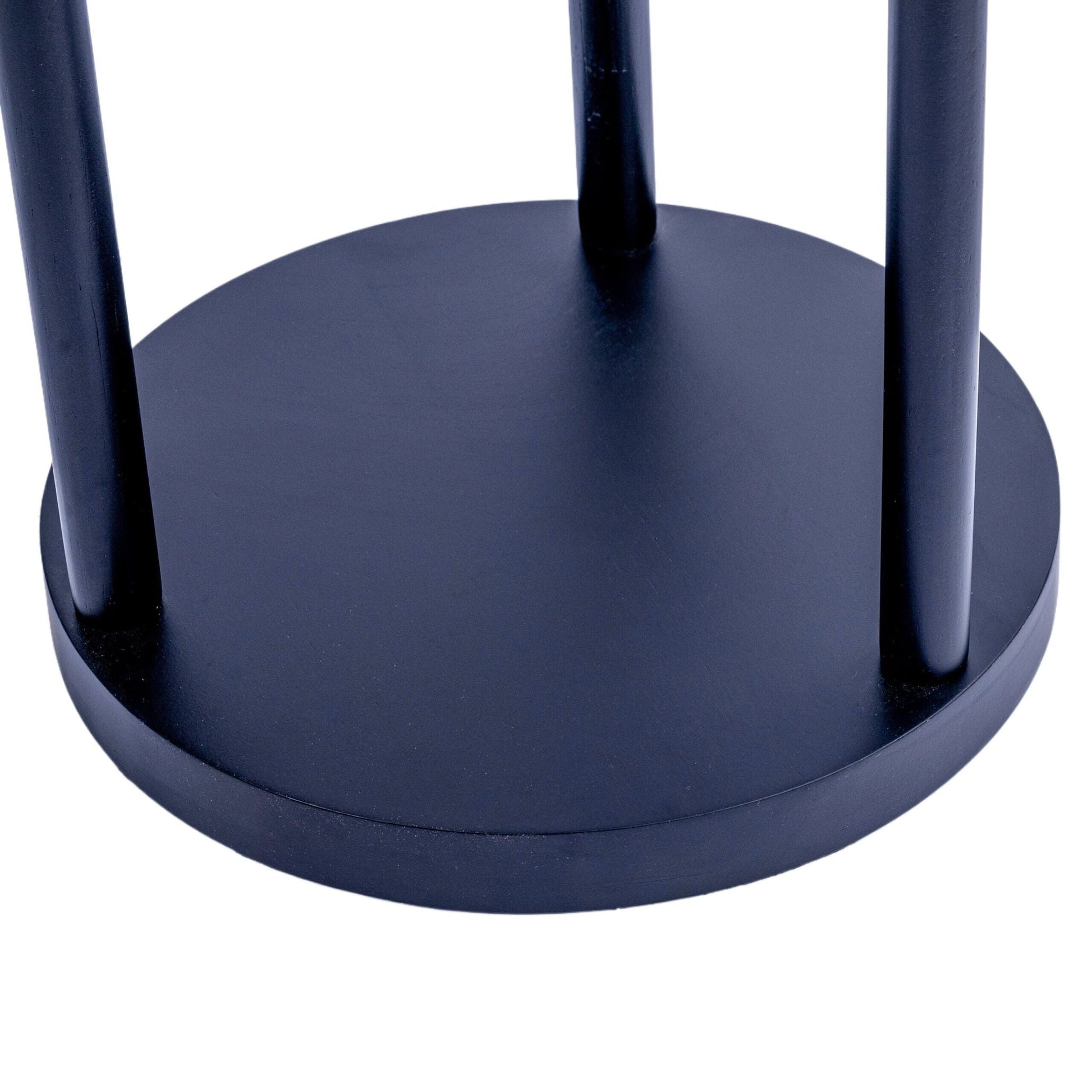 Stehlampe mit 3 Ablagen & Leinenschirm Weiss-Schwarz von Relaxdays