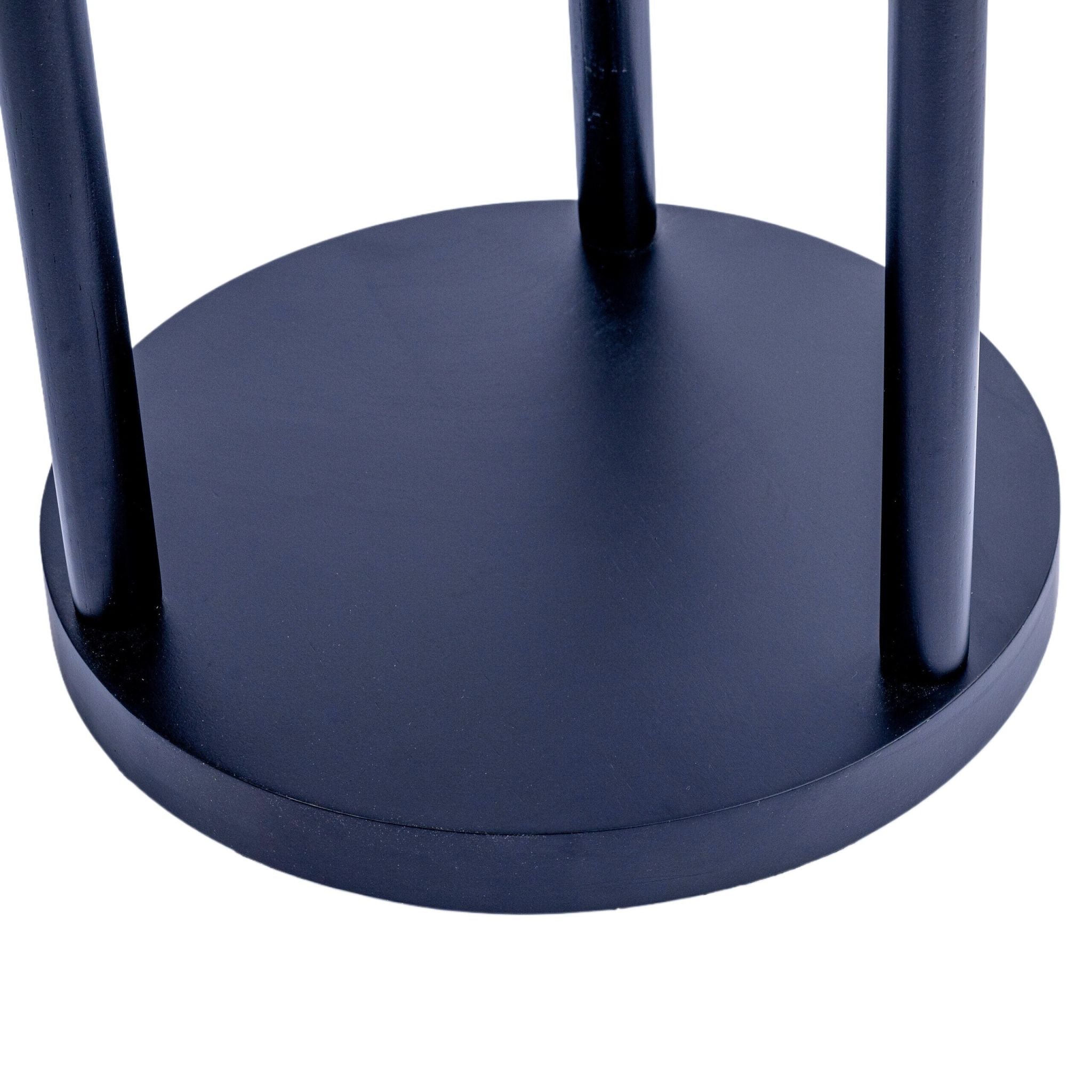 Stehlampe mit 3 Ablagen & Leinenschirm Weiss-Schwarz von Relaxdays